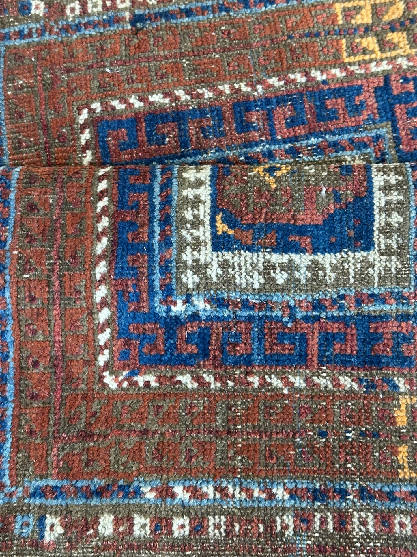 Antik Orientteppich handgeknüpft Belutsch Naturfarben 64x45 cm