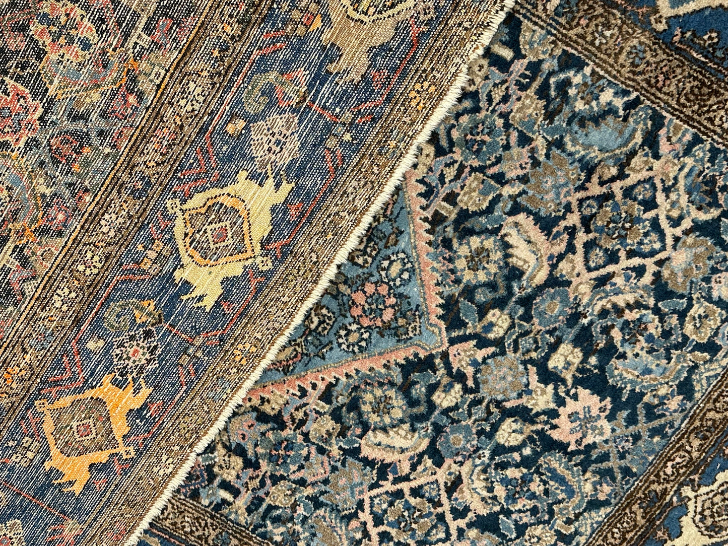 Handgeknüpfter Perser Teppich – Malayer Art Deco Naturfarben maße 185x130cm