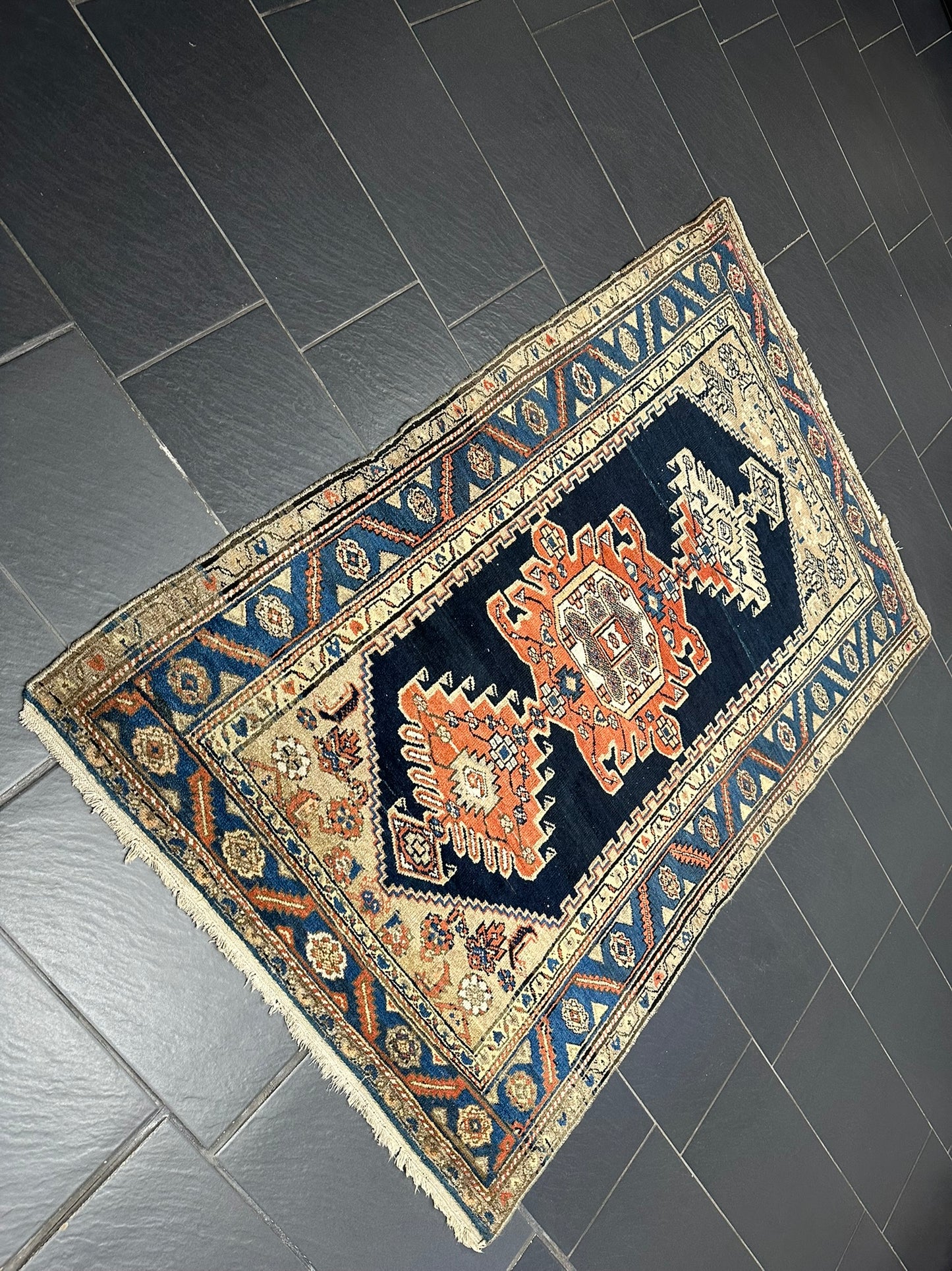 Handgeknüpfter Perser Teppich – Zanjan Art Deco Naturfarben 197x130cm