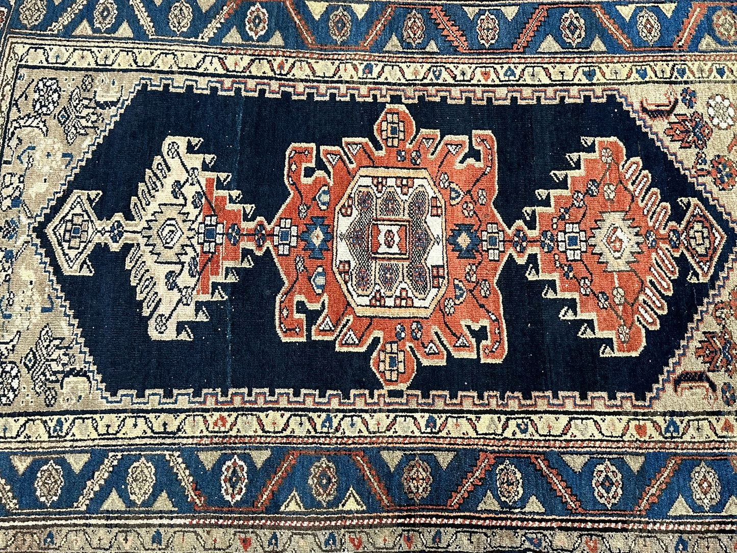 Handgeknüpfter Perser Teppich – Zanjan Art Deco Naturfarben 197x130cm