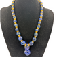 Blaue antike Collier Halskette mit goldenen Akzenten