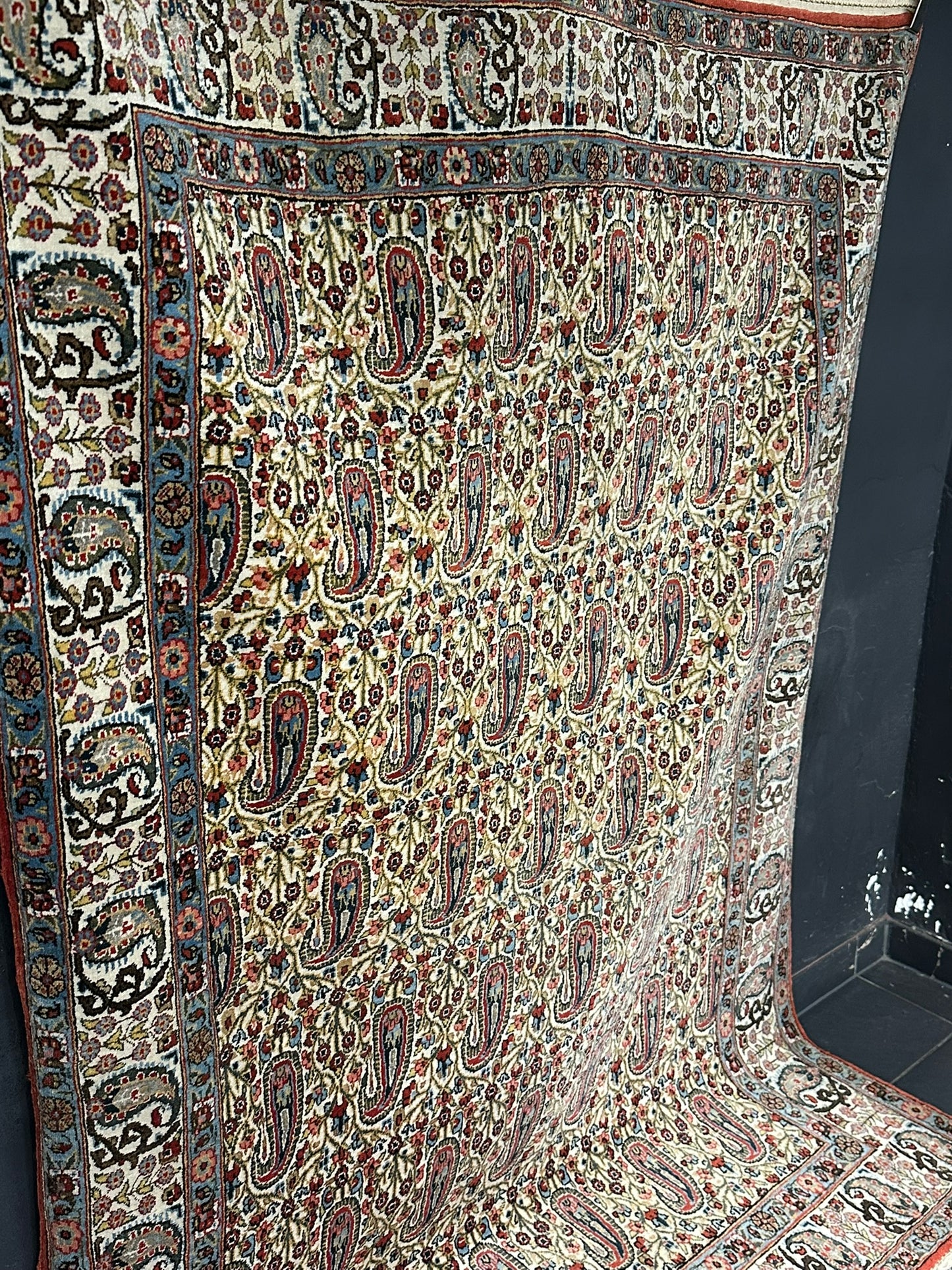Handgeknüpfter Perser Teppich – Ghom Boteh Design Korkwolle 210x140cm