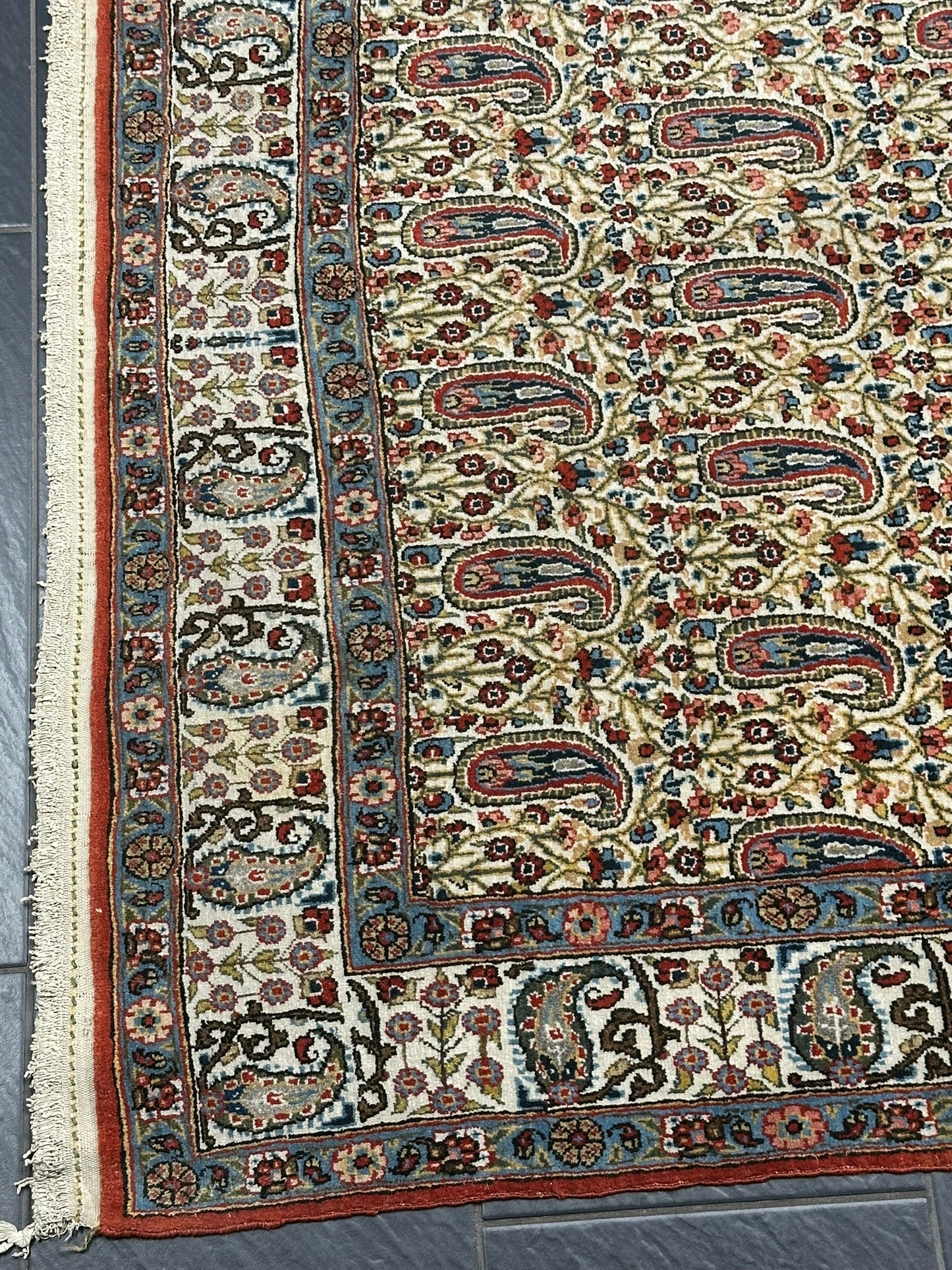 Handgeknüpfter Perser Teppich – Ghom Boteh Design Korkwolle 210x140cm