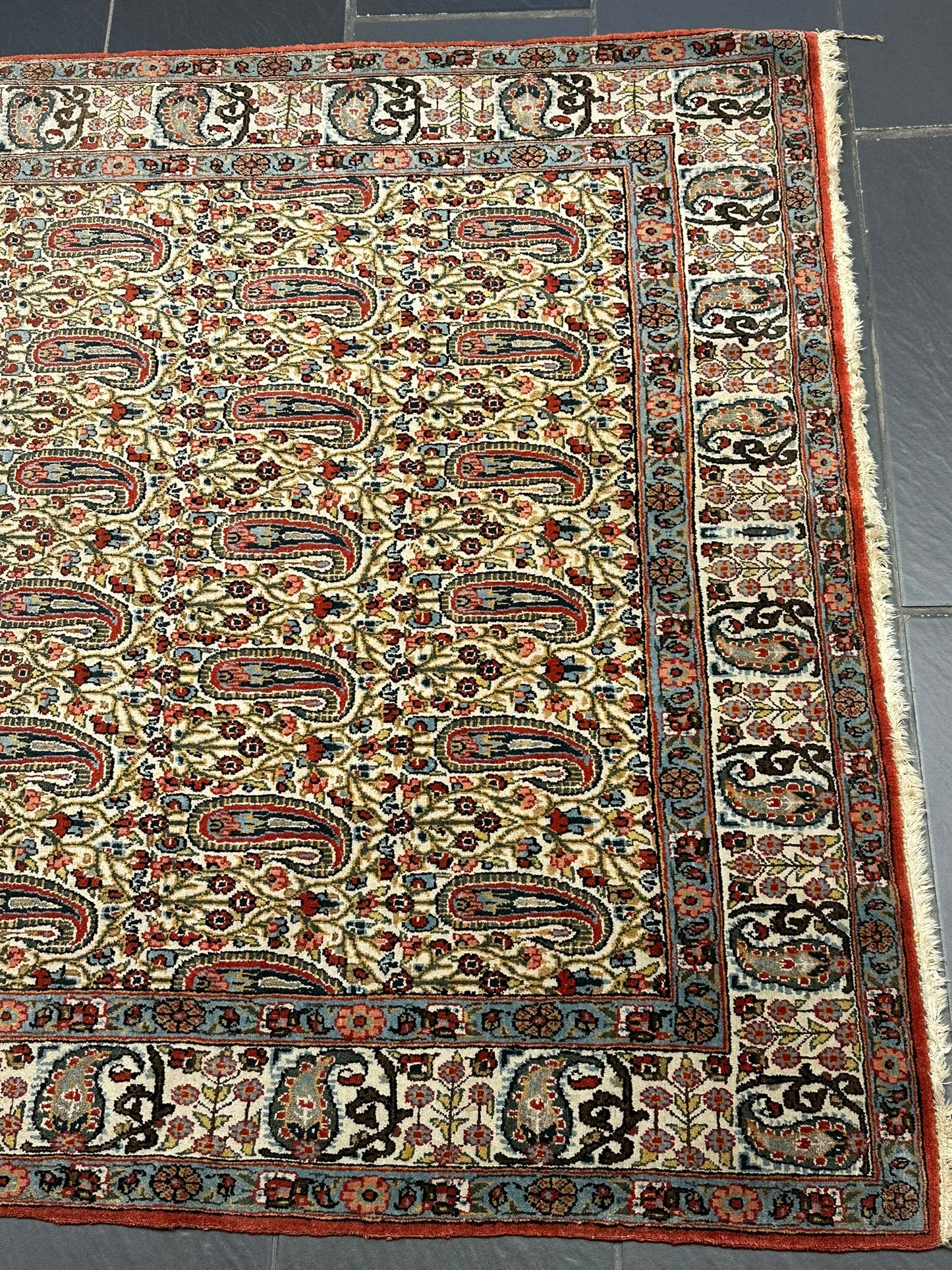 Handgeknüpfter Perser Teppich – Ghom Boteh Design Korkwolle 210x140cm