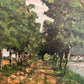 Europäische Schule (1927) Ölgemälde Idyllischer Waldweg 33x40cm