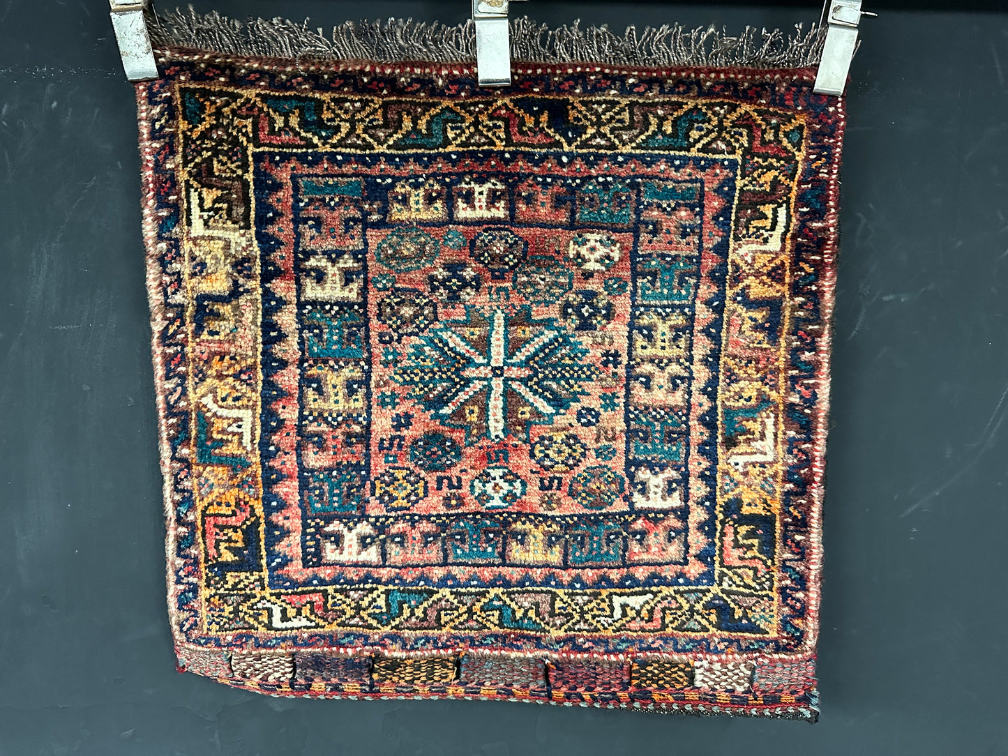Antike Bachtiar Tasche - Handgeknüpfter Perser Orientteppich 55x65 cm