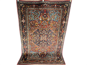 Handgeknüpfter Perser Teppich – Bachtiar Art Deco Naturfarben 208x138cm