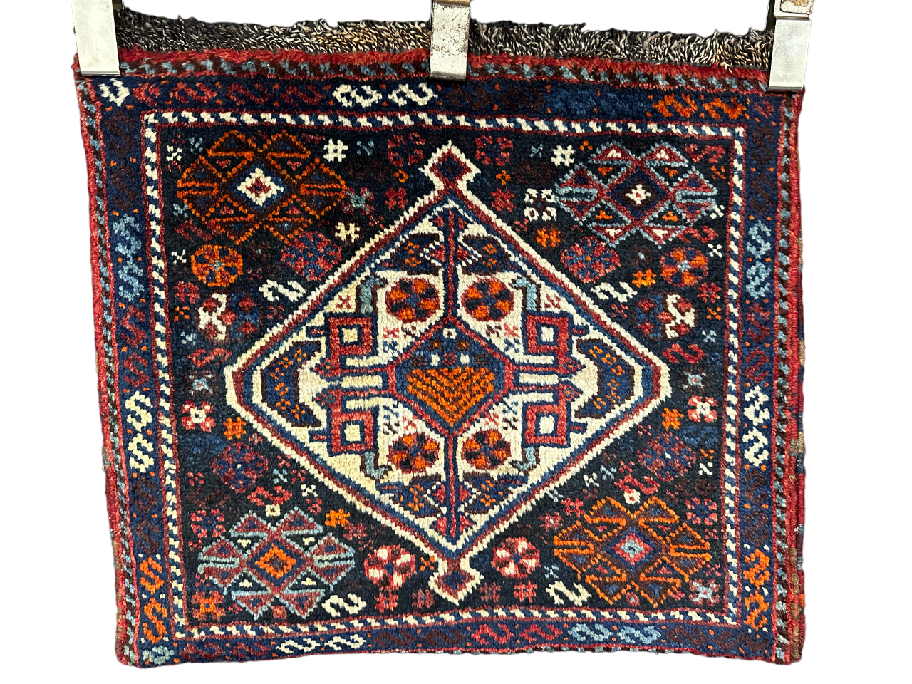 Antike Bachtiar Tasche - Handgeknüpfter Perser Orientteppich 65x68 cm