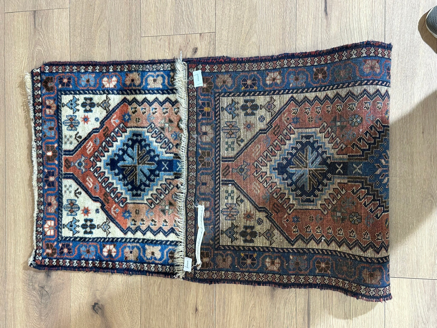 Orientteppich handgeknüpft Gaschgai Wolle 140x55 cm
