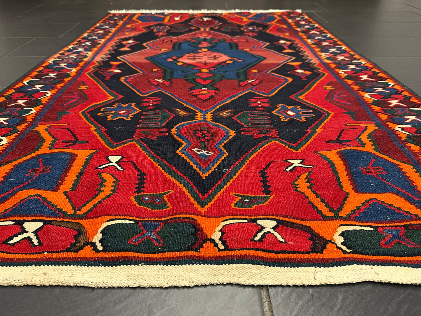 Handgeknüpfter Kelim Teppich – Antik Naturfarben Sehr Gut 184x119cm