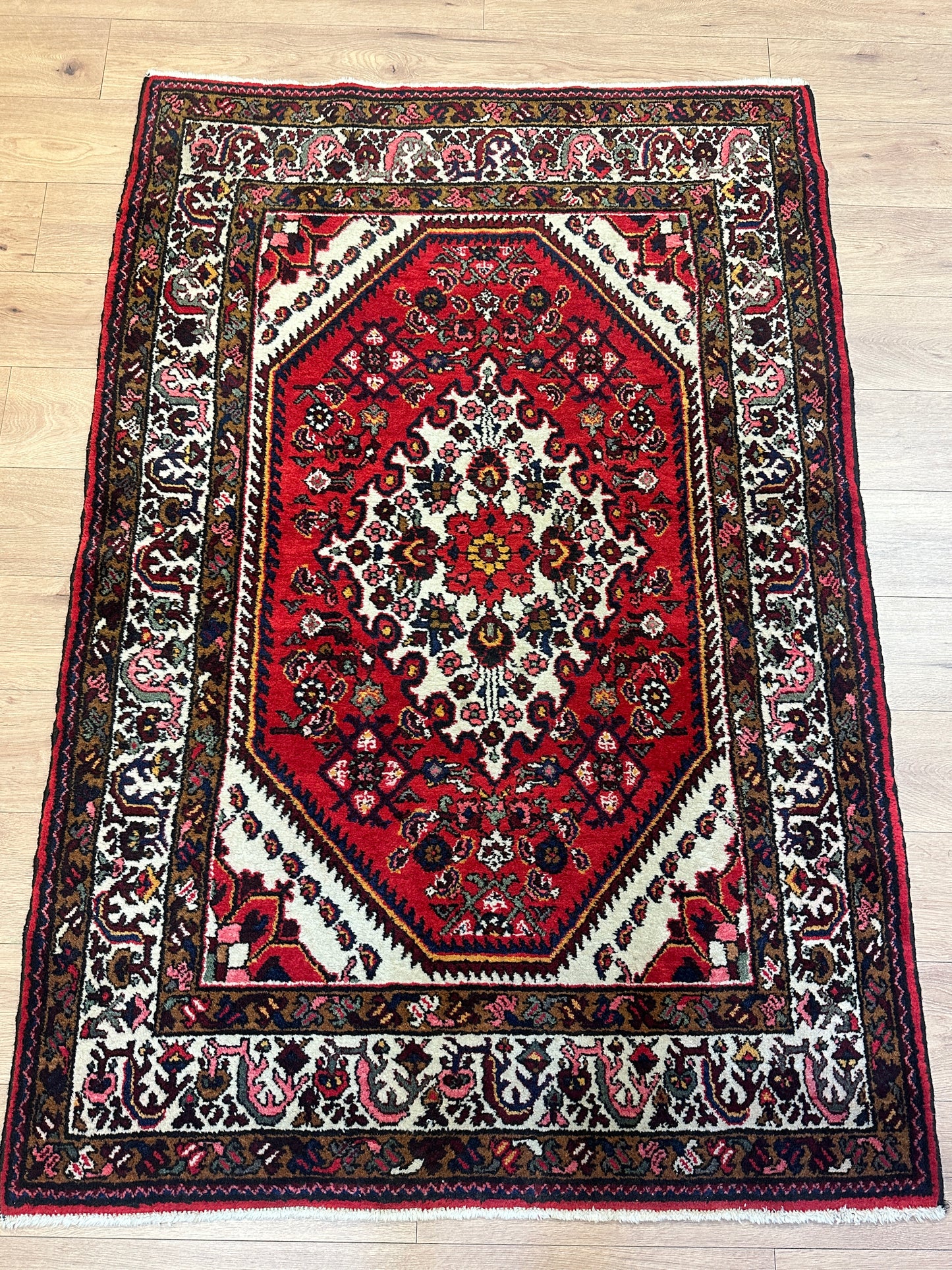 Handgeknüpfter Perser Orientteppich Hamadan Wolle 195x130cm