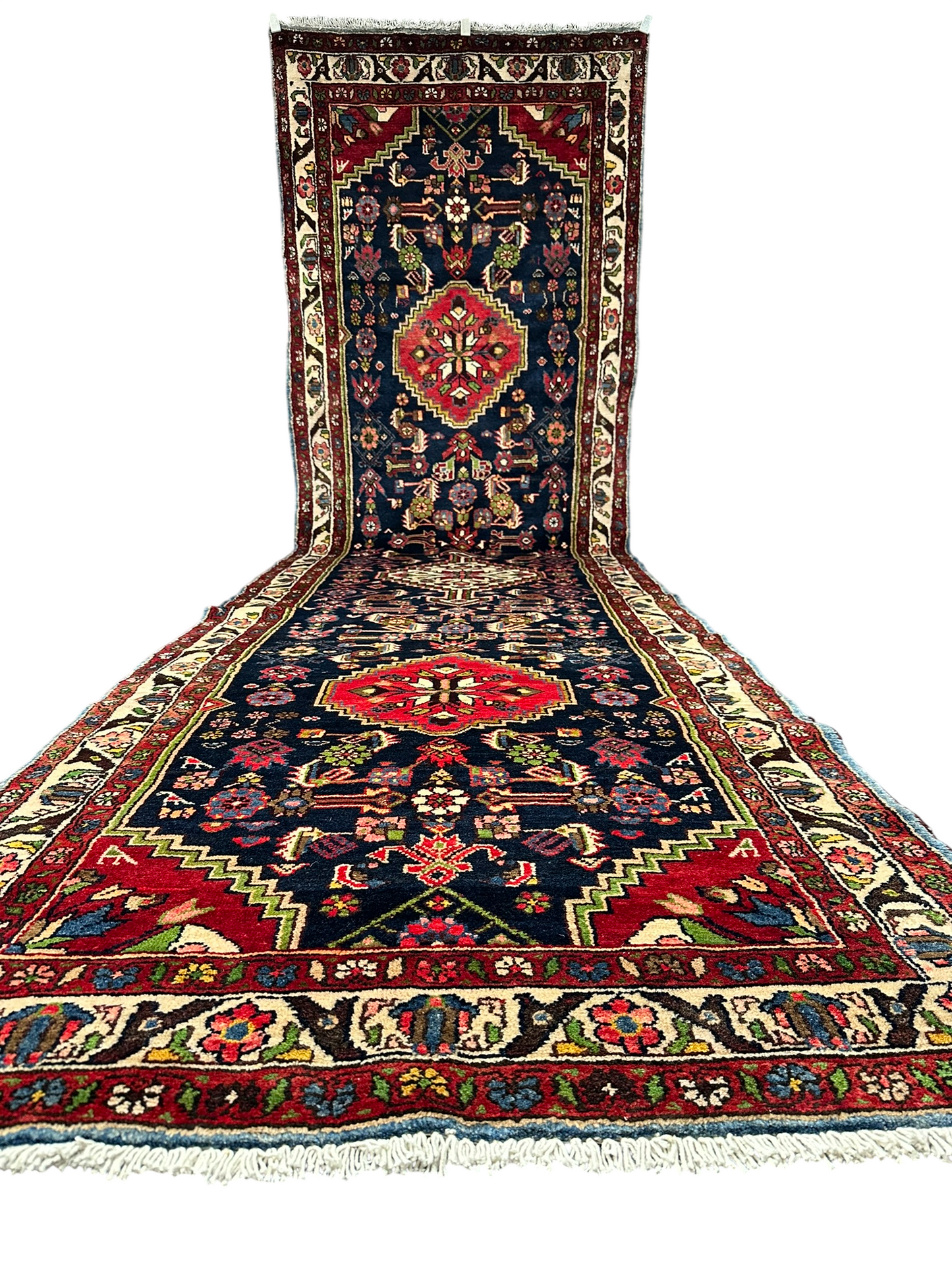Handgeknüpfter Perser Teppich – Malayer Läufer Naturfarben 428X113CM