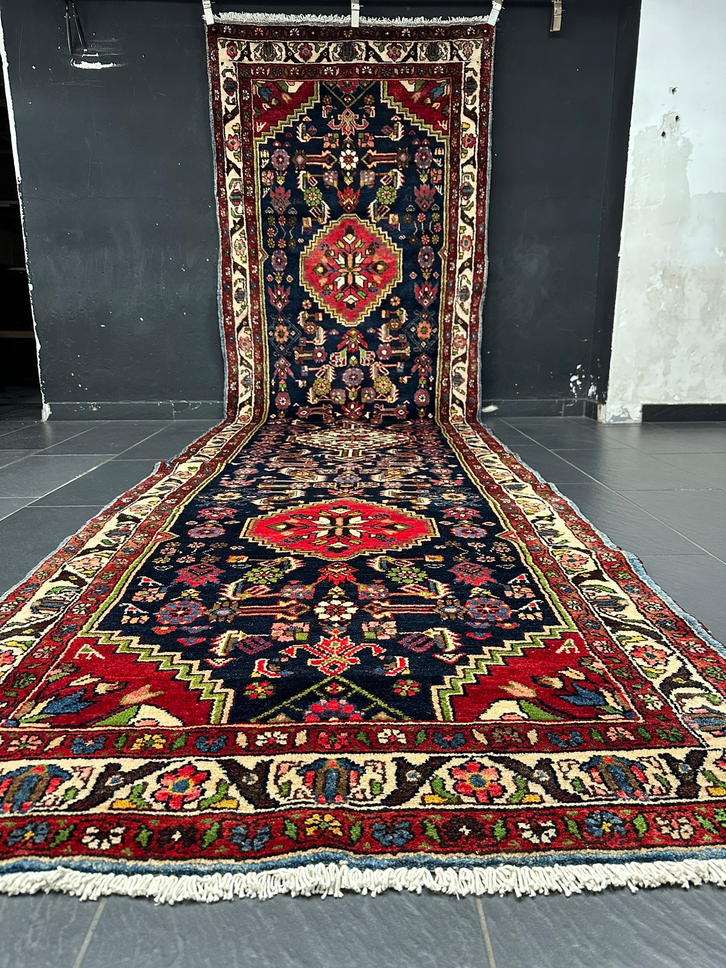 Handgeknüpfter Perser Teppich – Malayer Läufer Naturfarben 428X113CM