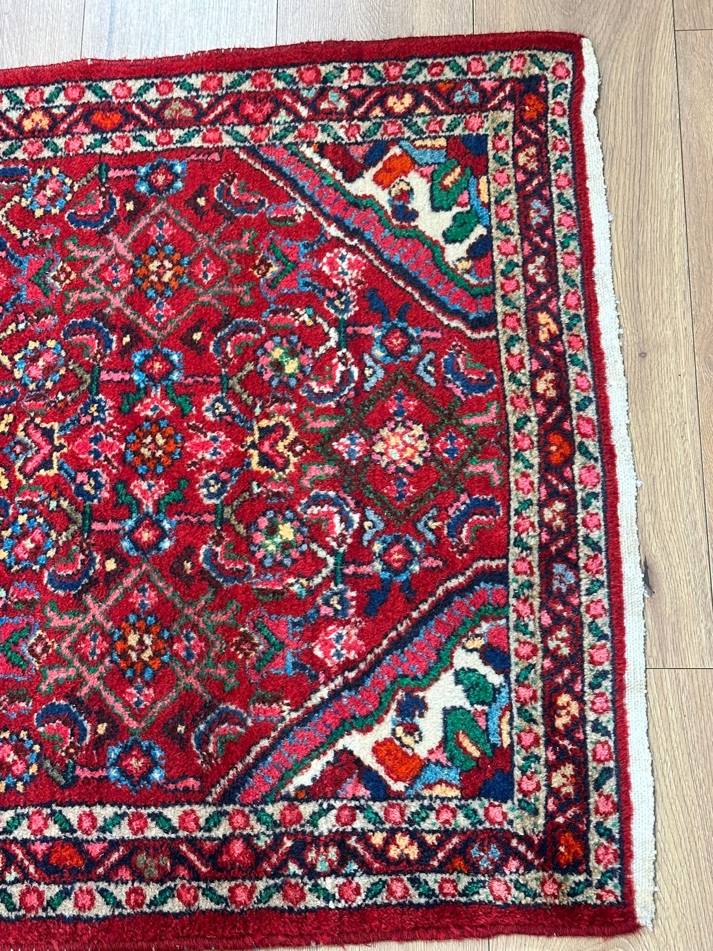 Orientteppich handgeknüpft Hamadan Läufer Wolle 325x85 cm