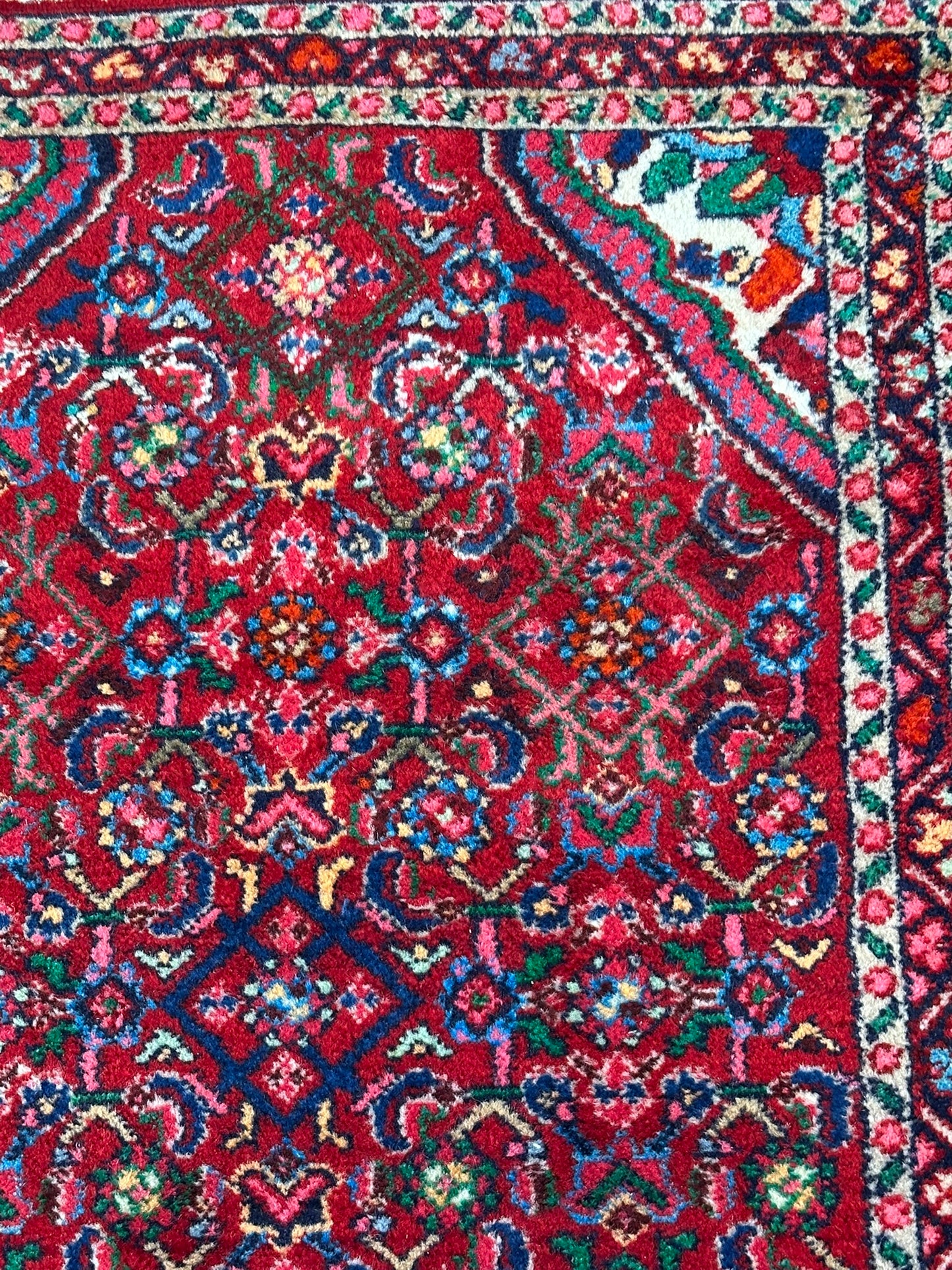 Orientteppich handgeknüpft Hamadan Läufer Wolle 325x85 cm