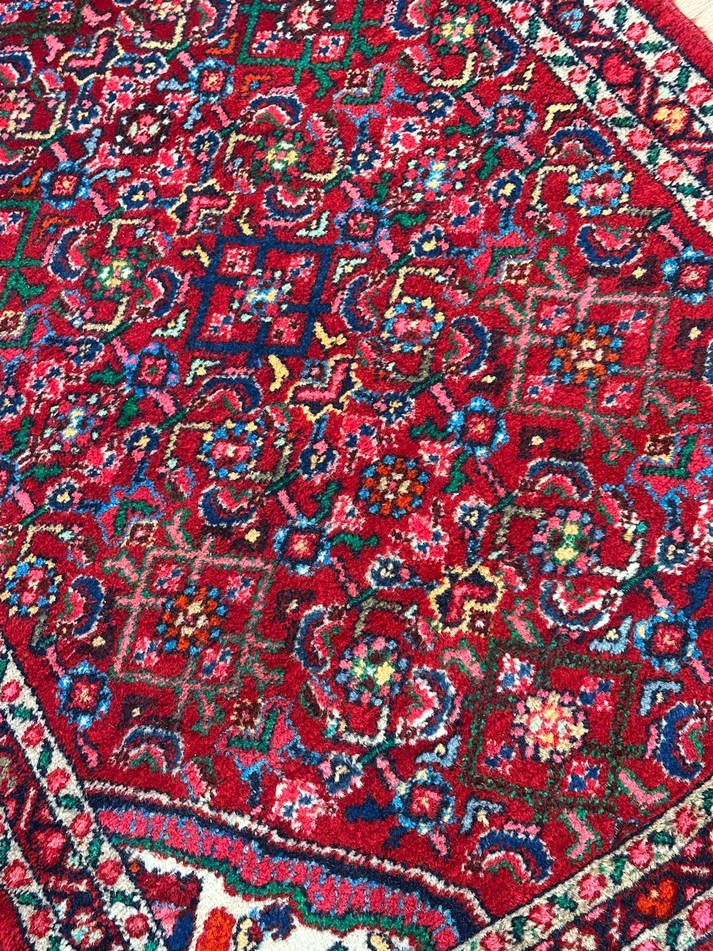 Orientteppich handgeknüpft Hamadan Läufer Wolle 325x85 cm