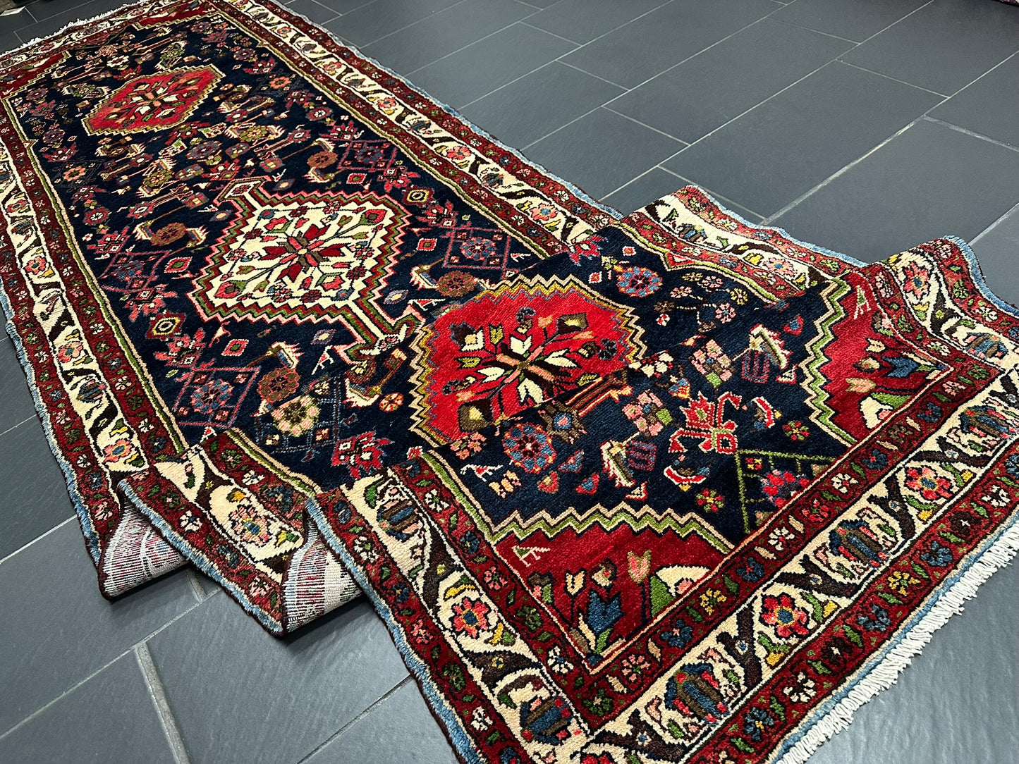 Handgeknüpfter Perser Teppich – Malayer Läufer Naturfarben 428X113CM
