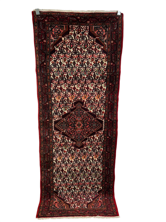 Orientteppich handgeknüpft Hamadan Läufer Wolle 215x80 cm