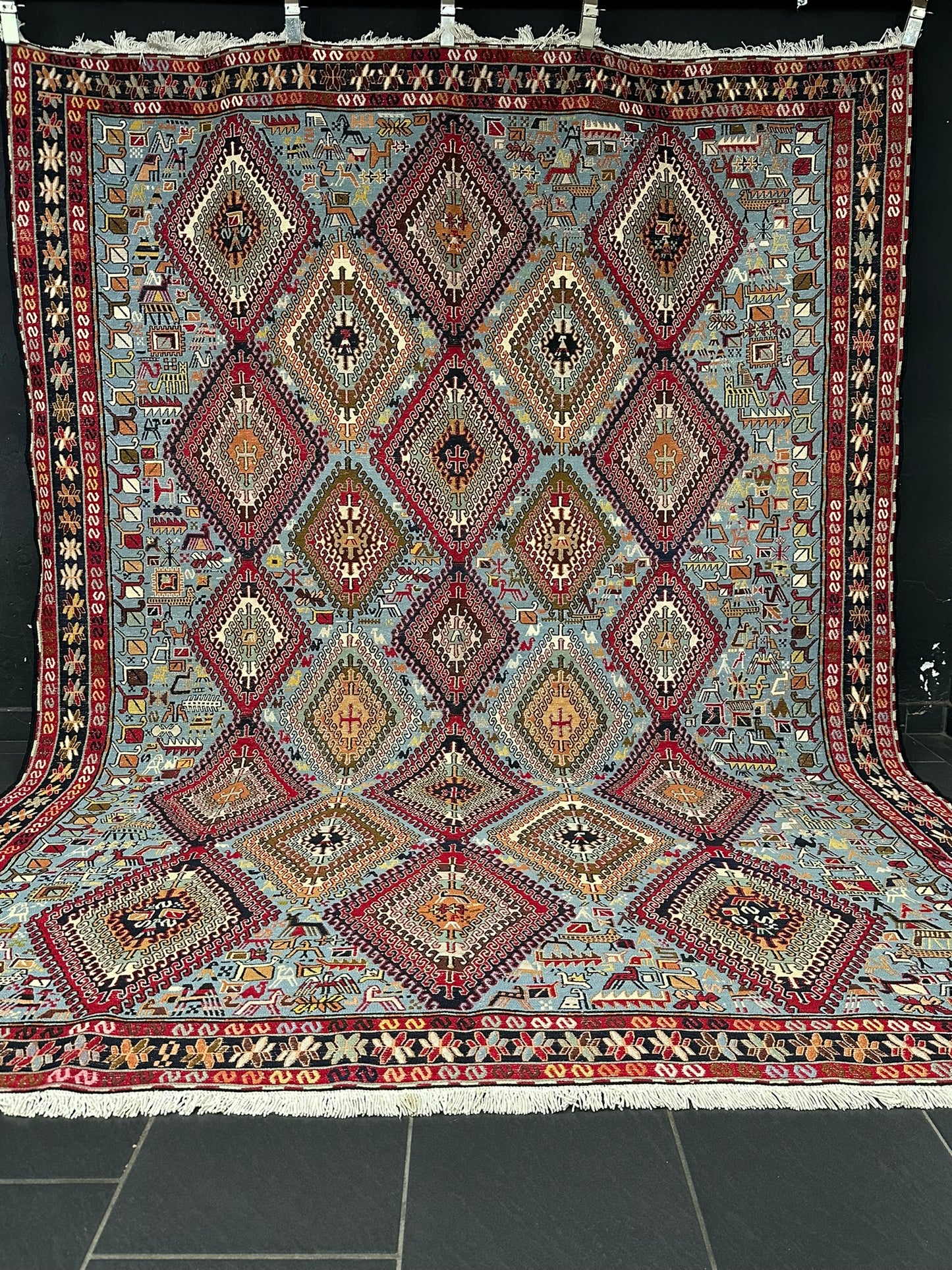 Handgeknüpfter Perser Teppich – Sumack Kelim Art Deco 1930 276X208CM