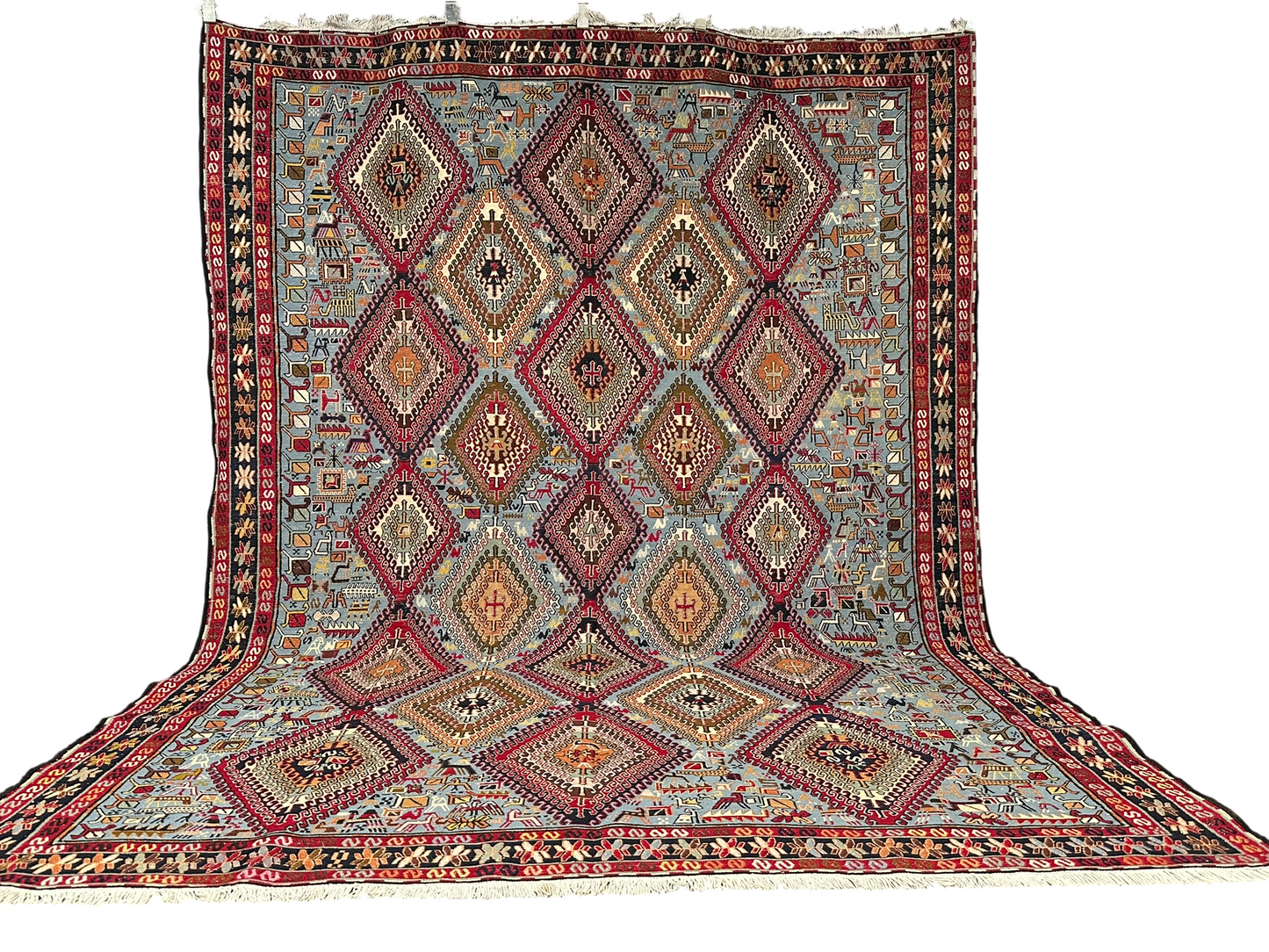 Handgeknüpfter Perser Teppich – Sumack Kelim Art Deco 1930 276X208CM