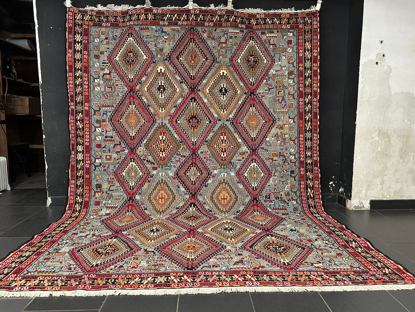 Handgeknüpfter Perser Teppich – Sumack Kelim Art Deco 1930 276X208CM