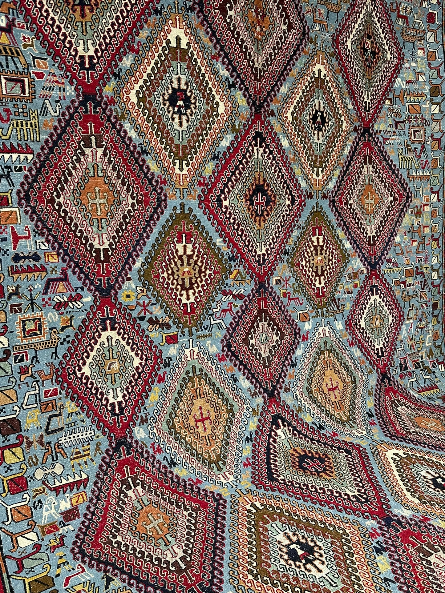 Handgeknüpfter Perser Teppich – Sumack Kelim Art Deco 1930 276X208CM