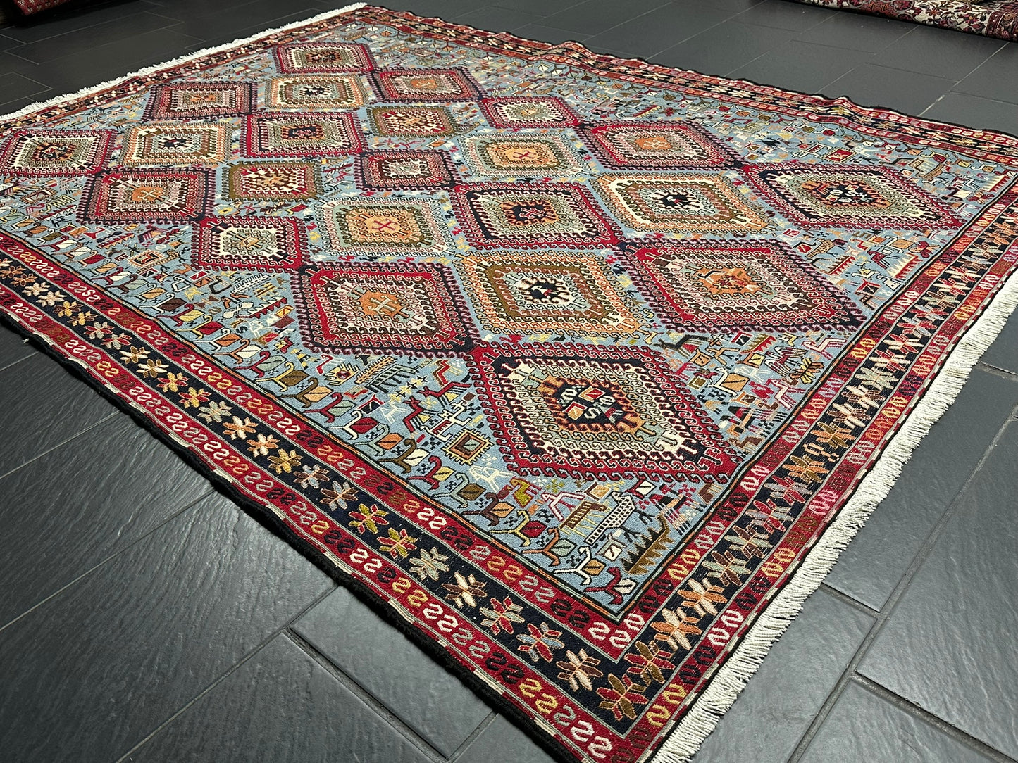 Handgeknüpfter Perser Teppich – Sumack Kelim Art Deco 1930 276X208CM