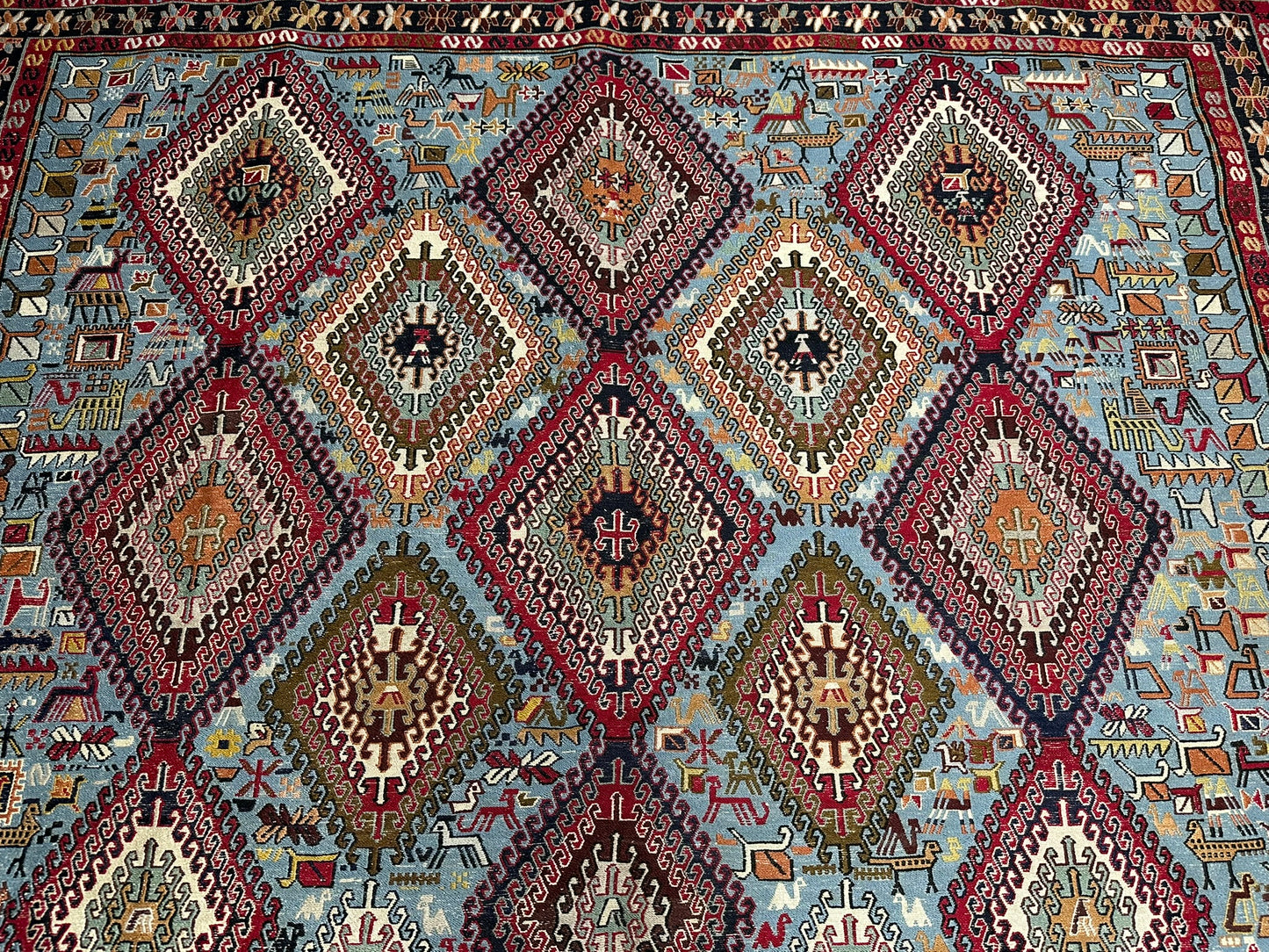 Handgeknüpfter Perser Teppich – Sumack Kelim Art Deco 1930 276X208CM