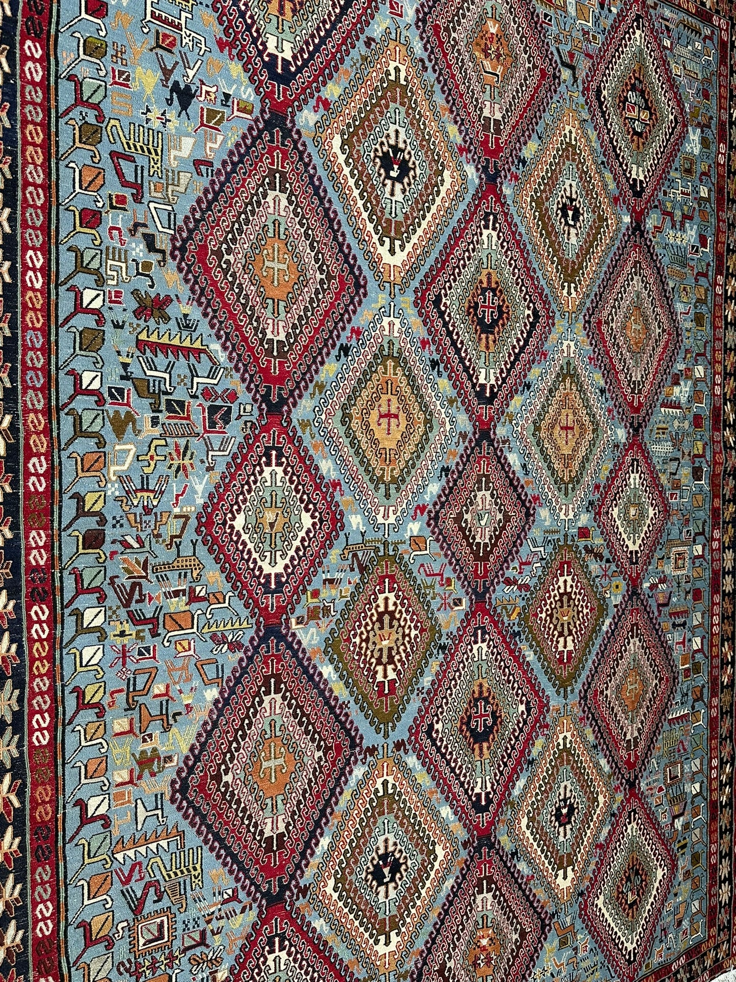 Handgeknüpfter Perser Teppich – Sumack Kelim Art Deco 1930 276X208CM