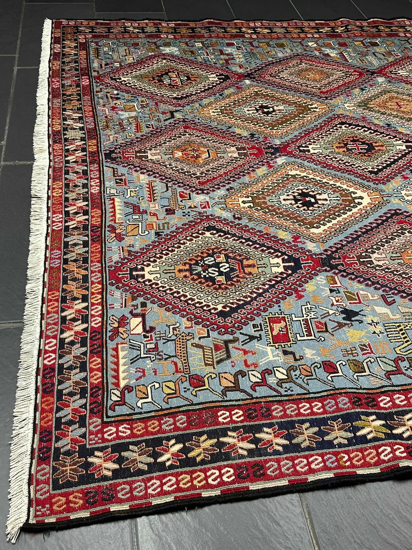 Handgeknüpfter Perser Teppich – Sumack Kelim Art Deco 1930 276X208CM