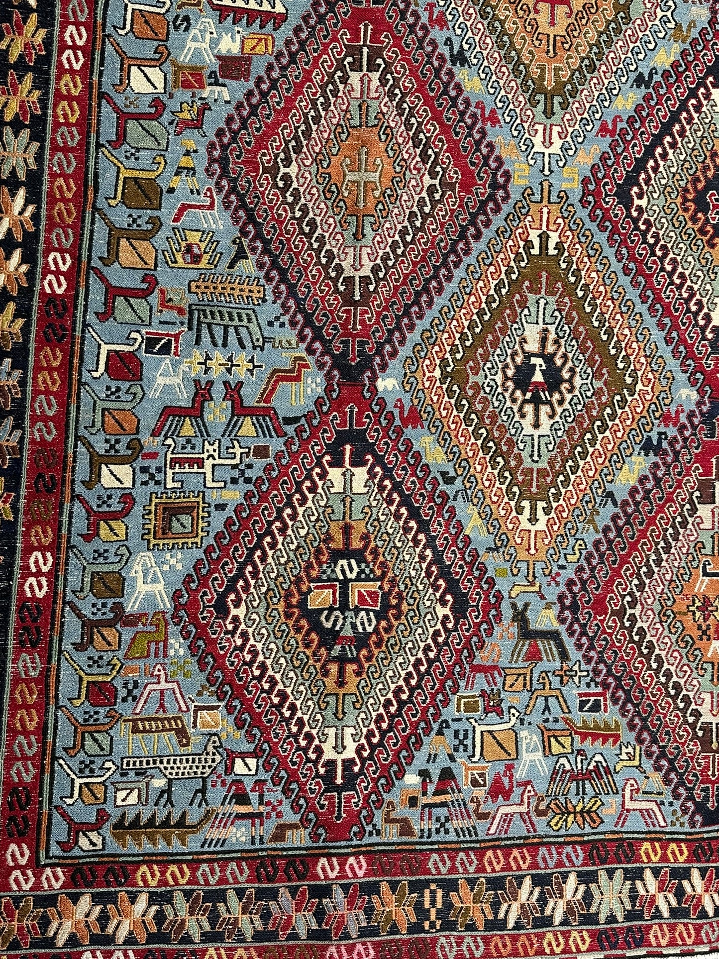 Handgeknüpfter Perser Teppich – Sumack Kelim Art Deco 1930 276X208CM