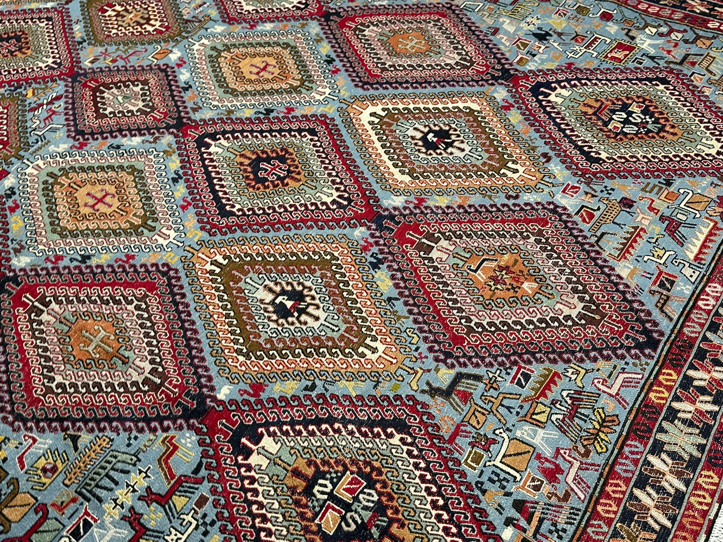 Handgeknüpfter Perser Teppich – Sumack Kelim Art Deco 1930 276X208CM