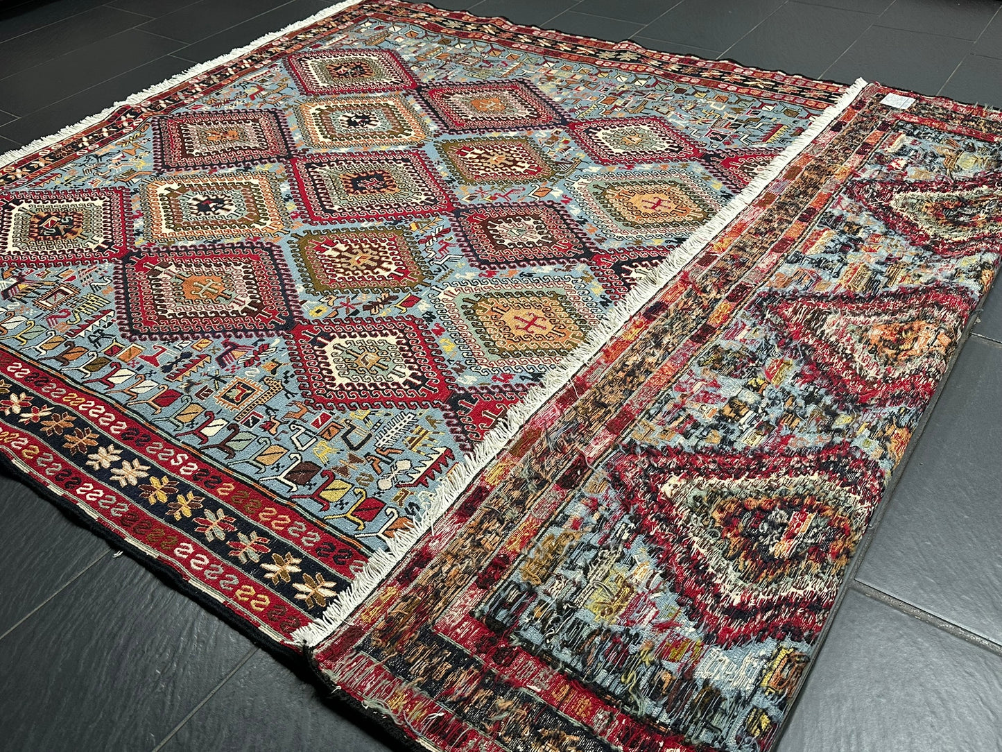 Handgeknüpfter Perser Teppich – Sumack Kelim Art Deco 1930 276X208CM