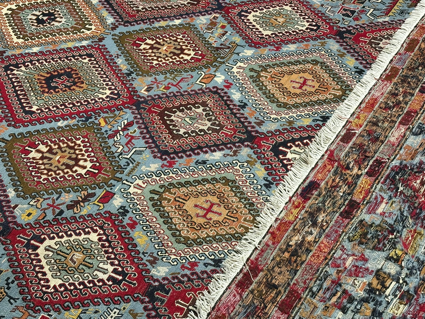 Handgeknüpfter Perser Teppich – Sumack Kelim Art Deco 1930 276X208CM