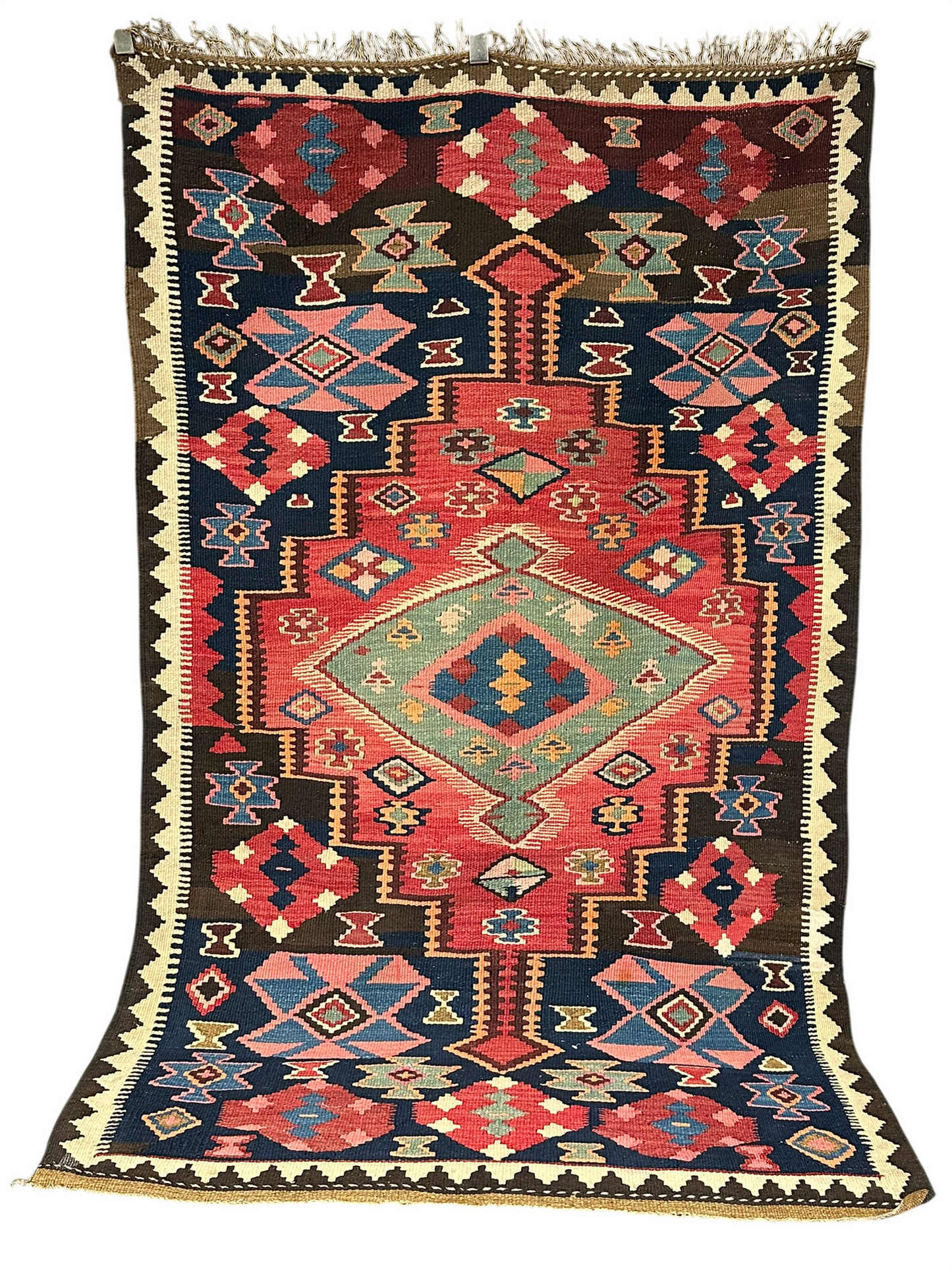 Handgeknüpfter Perser Teppich – Sumack Kelim Art Deco Naturfarben 210X127CM