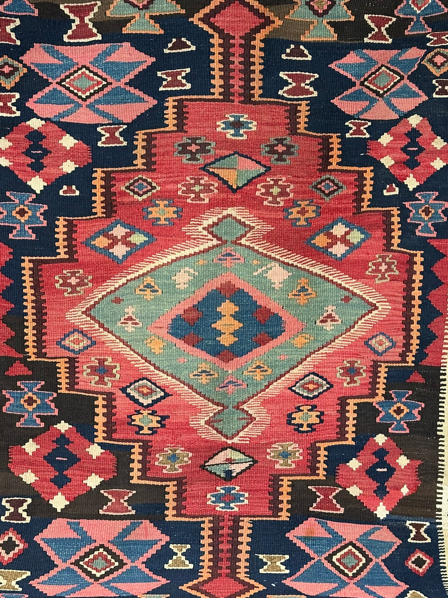 Handgeknüpfter Perser Teppich – Sumack Kelim Art Deco Naturfarben 210X127CM