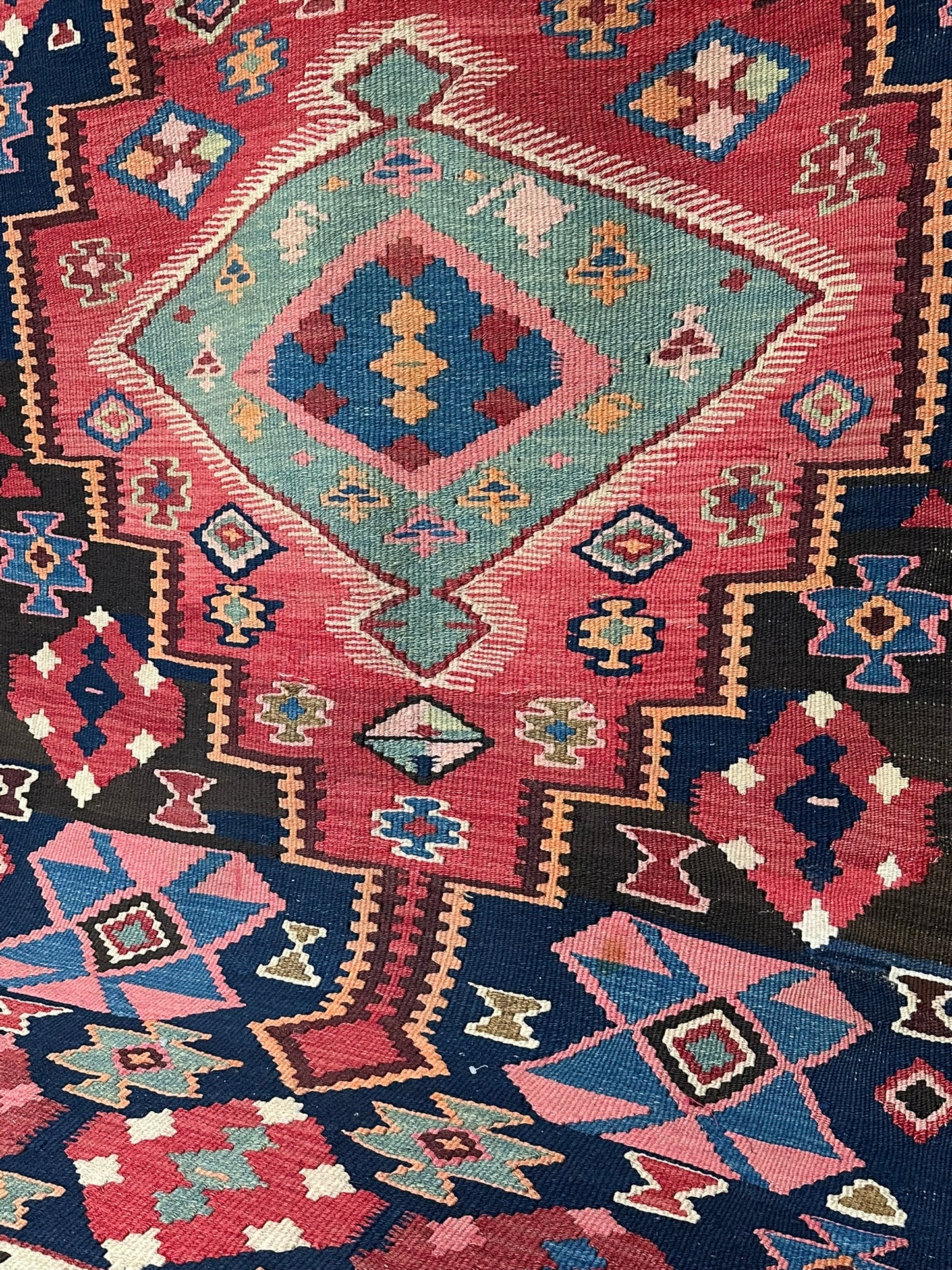 Handgeknüpfter Perser Teppich – Sumack Kelim Art Deco Naturfarben 210X127CM
