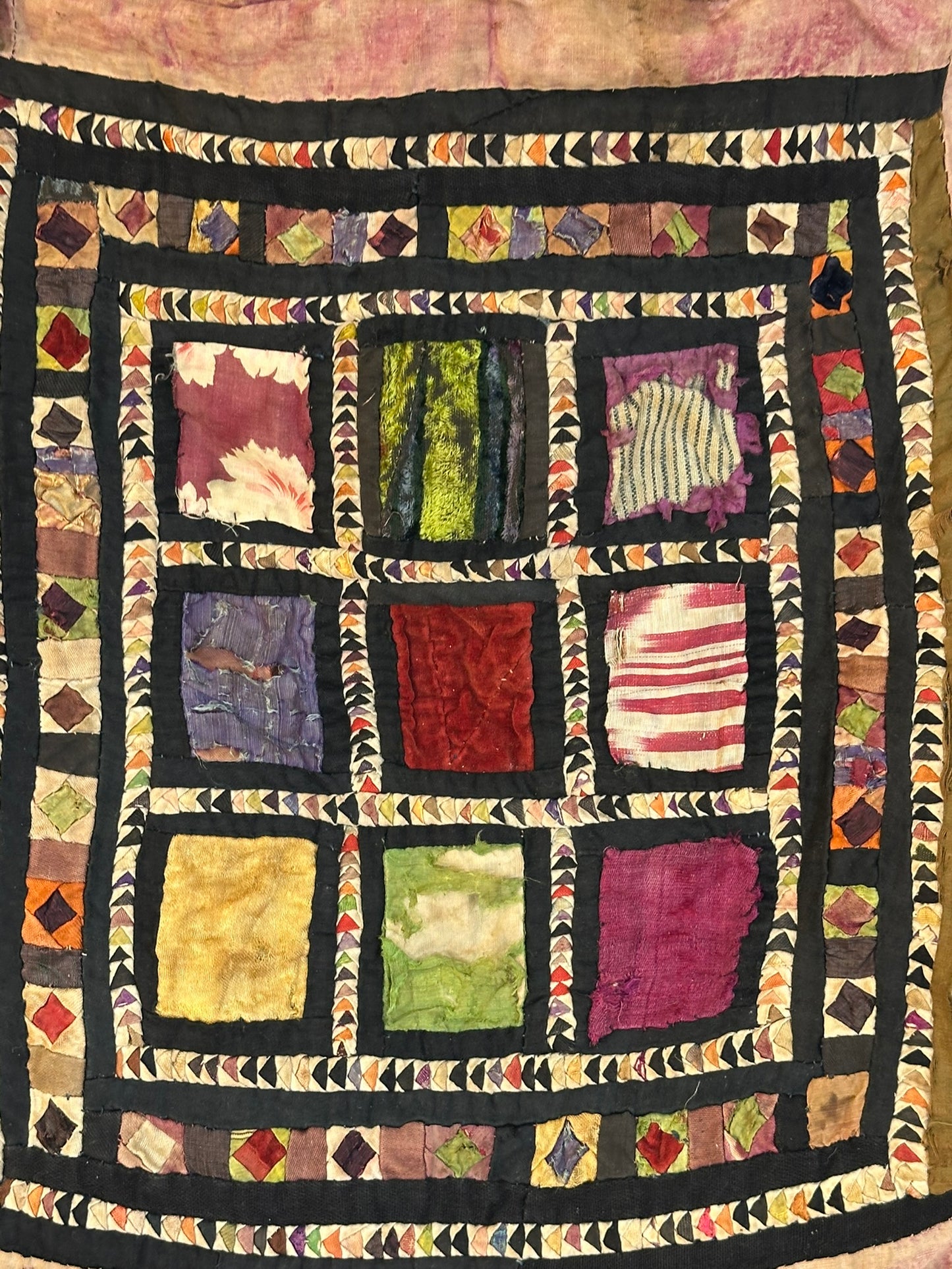 Orient Antikes Anatolisches Kelim Fragment Tuch 44x37 cm