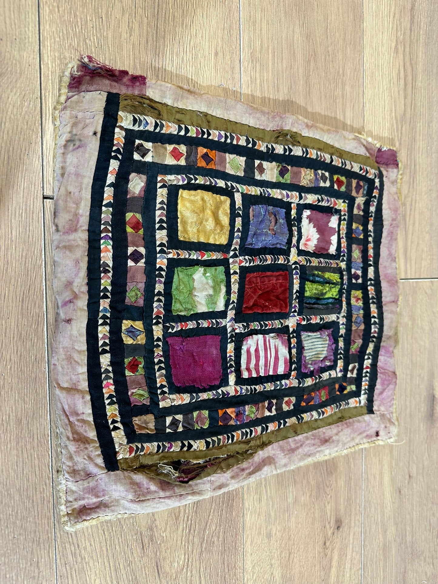 Orient Antikes Anatolisches Kelim Fragment Tuch 44x37 cm