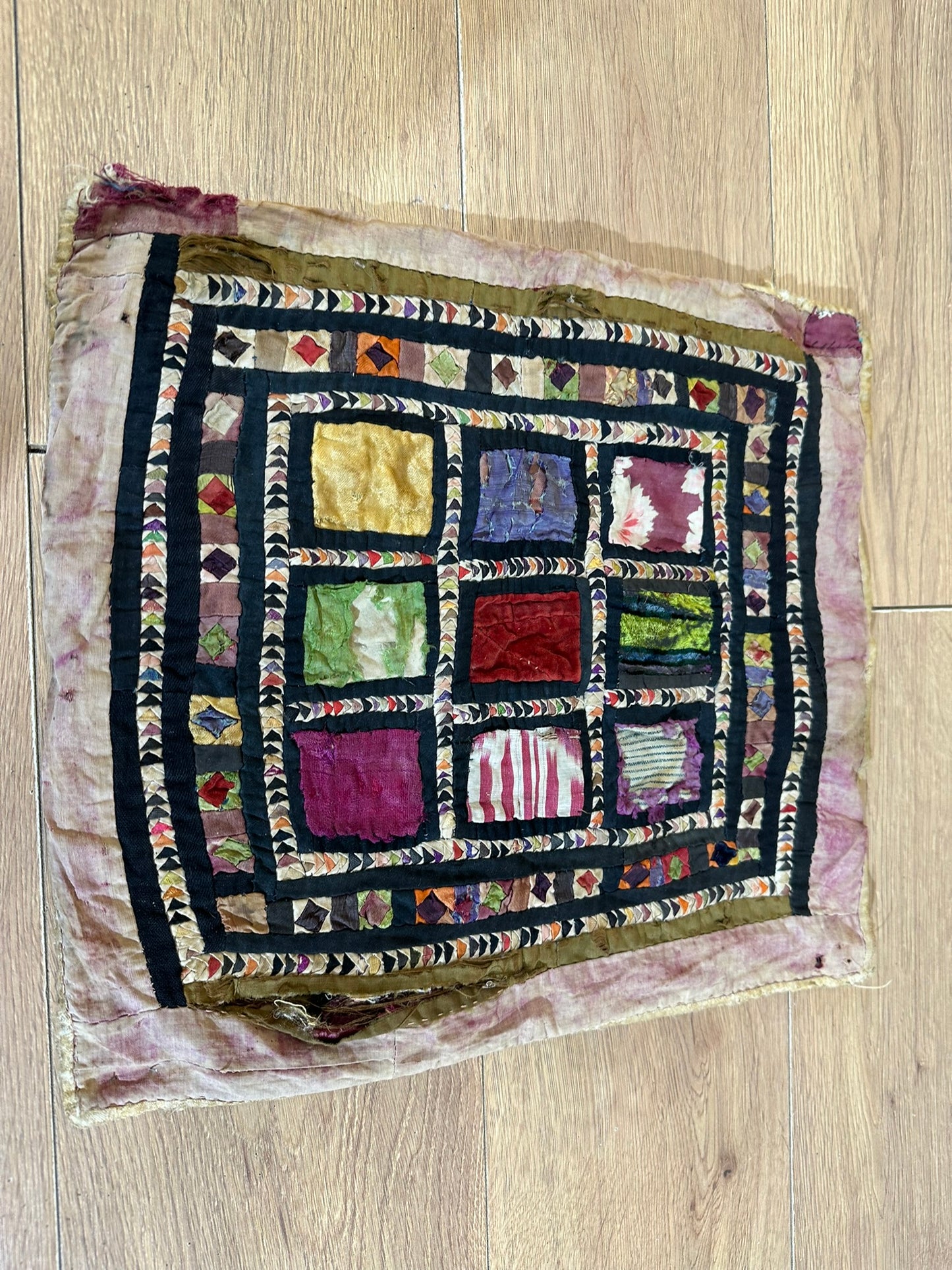 Orient Antikes Anatolisches Kelim Fragment Tuch 44x37 cm