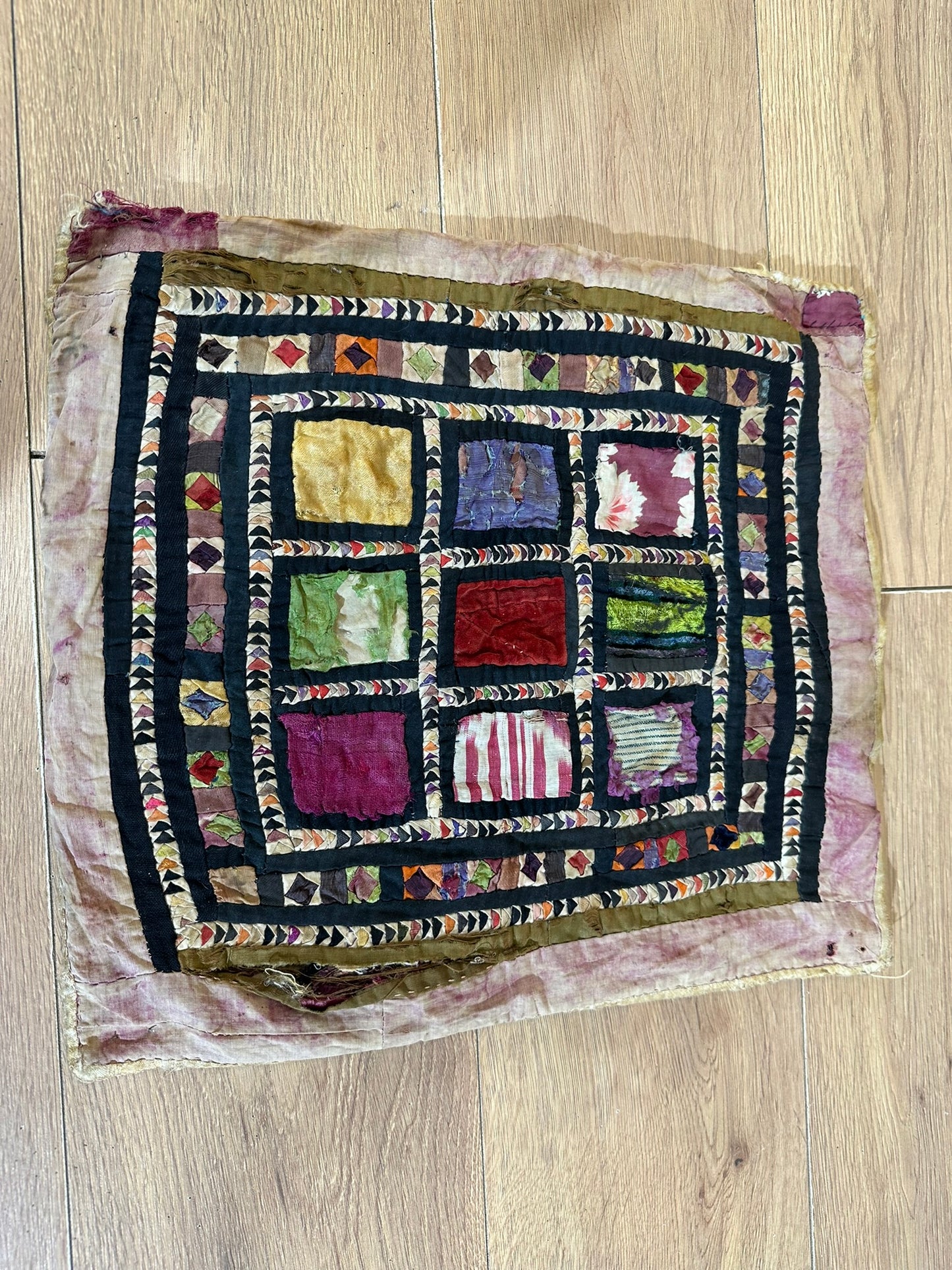 Orient Antikes Anatolisches Kelim Fragment Tuch 44x37 cm