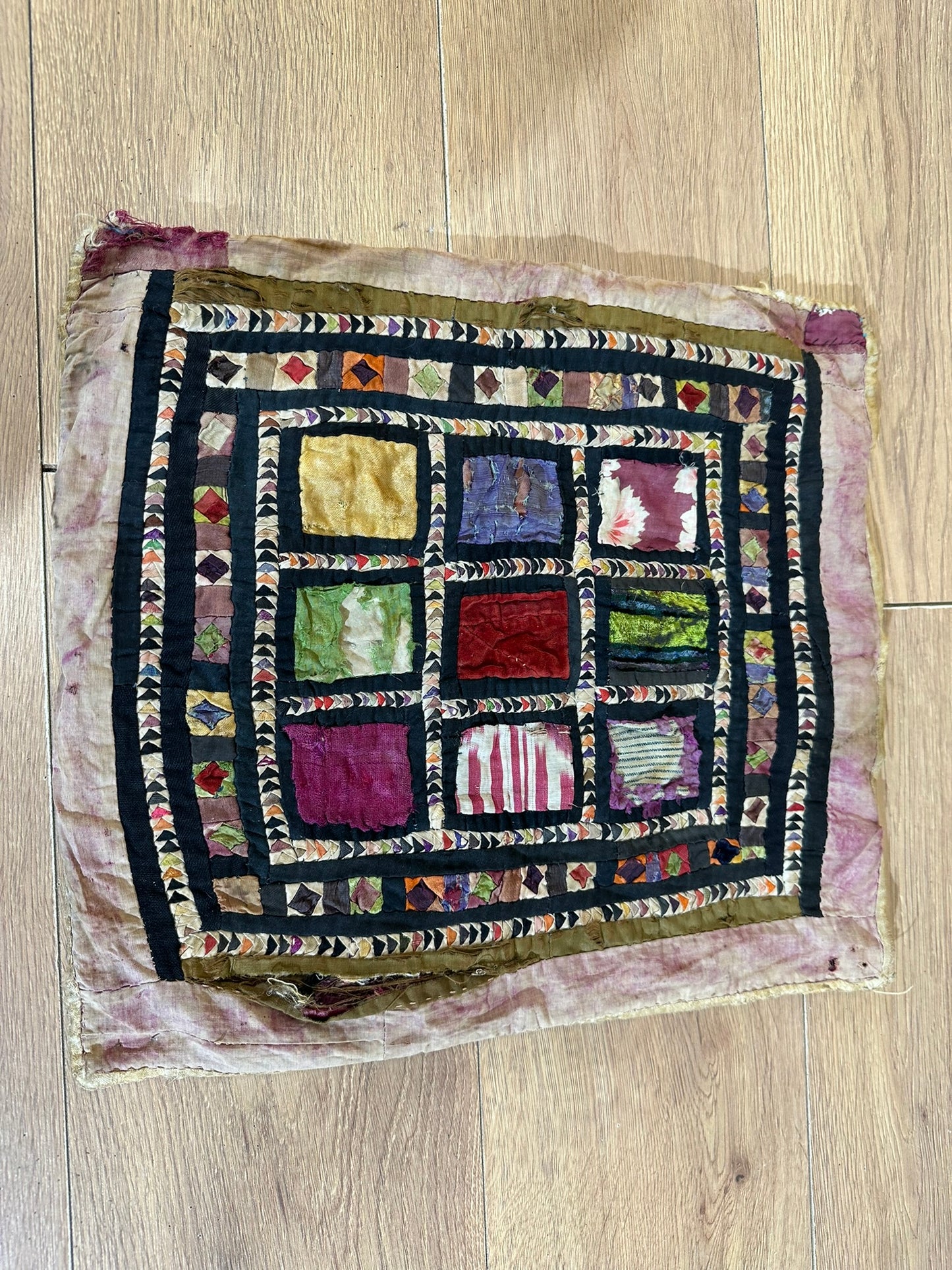 Orient Antikes Anatolisches Kelim Fragment Tuch 44x37 cm