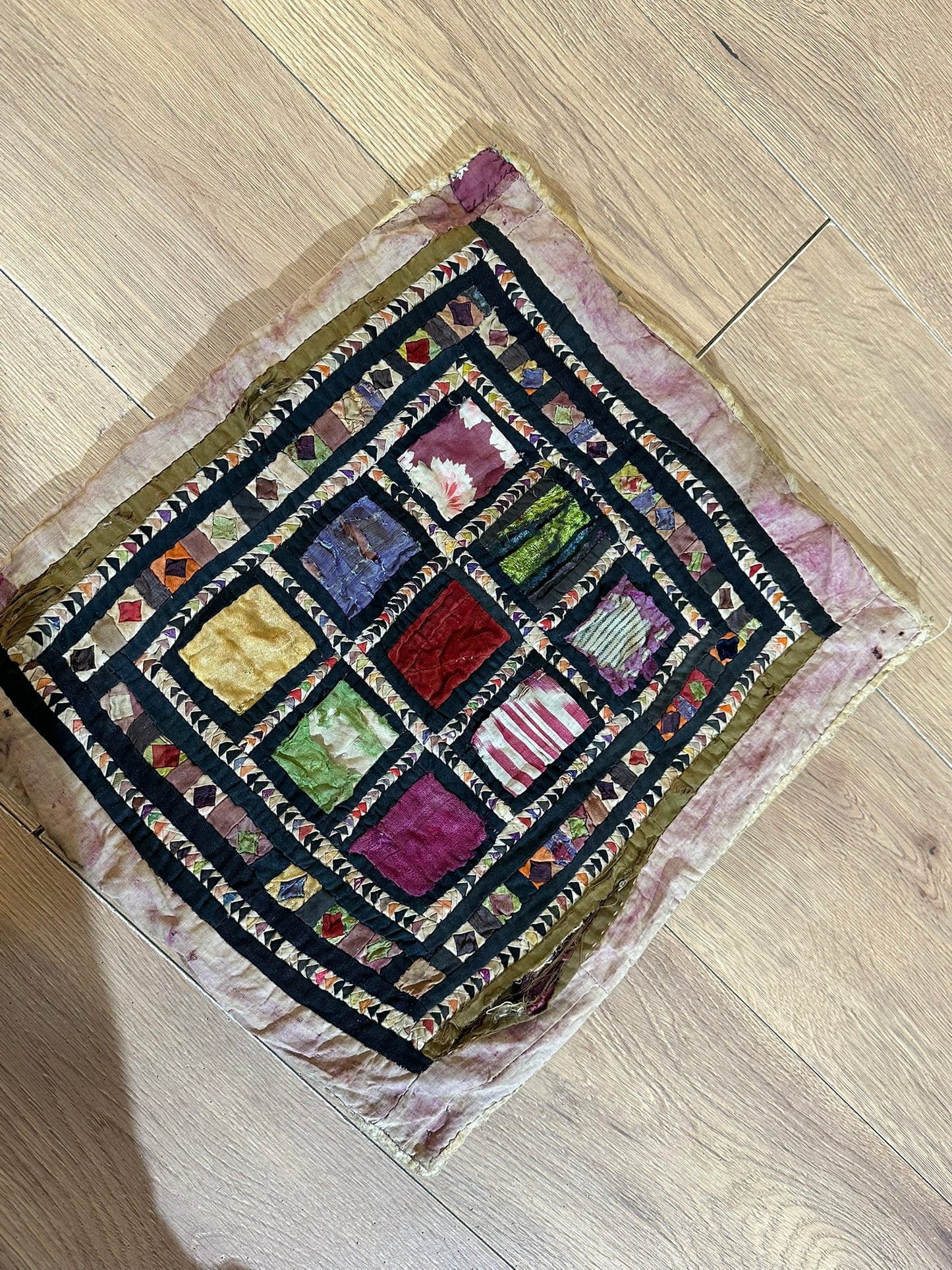 Orient Antikes Anatolisches Kelim Fragment Tuch 44x37 cm