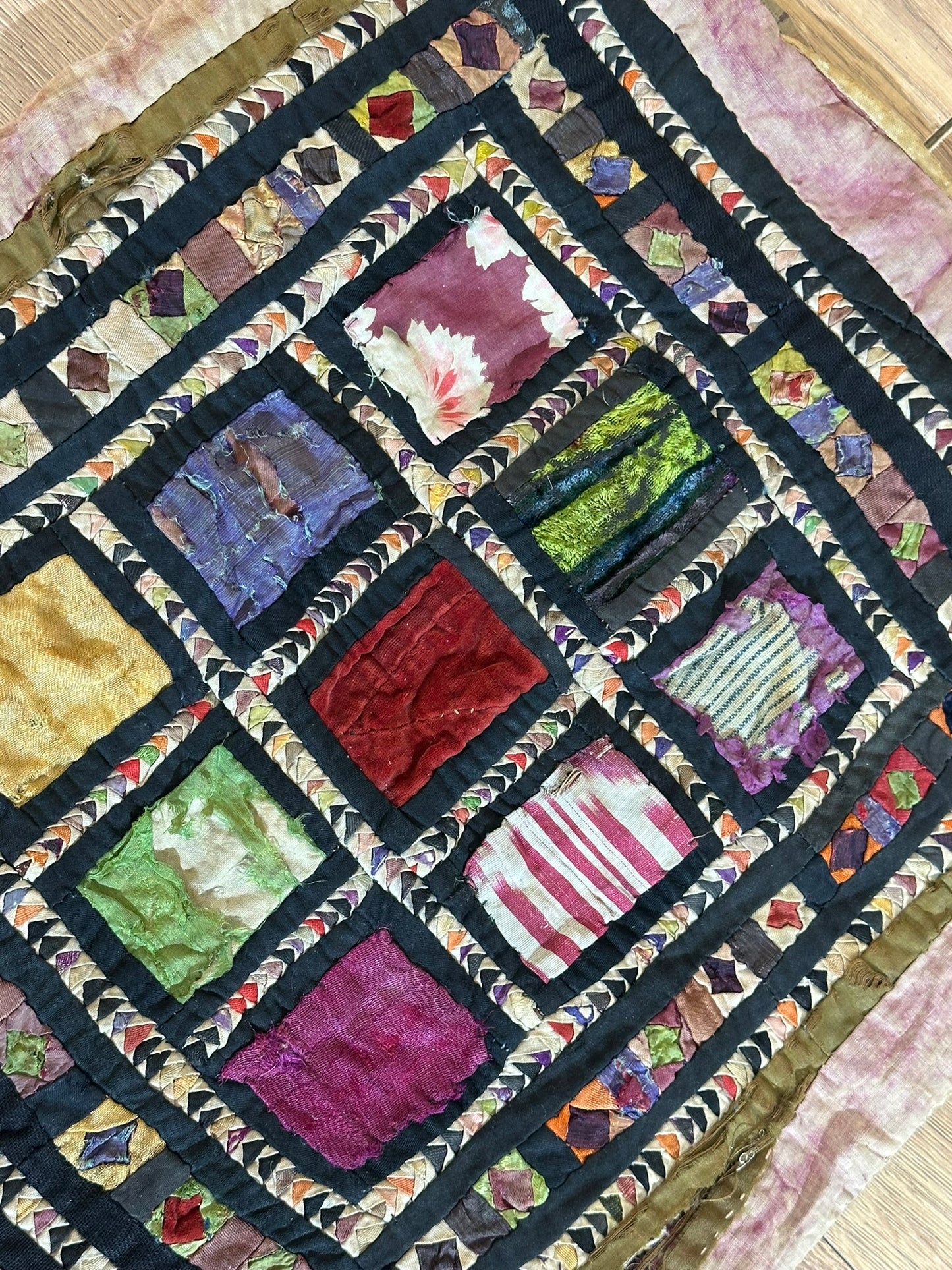 Orient Antikes Anatolisches Kelim Fragment Tuch 44x37 cm