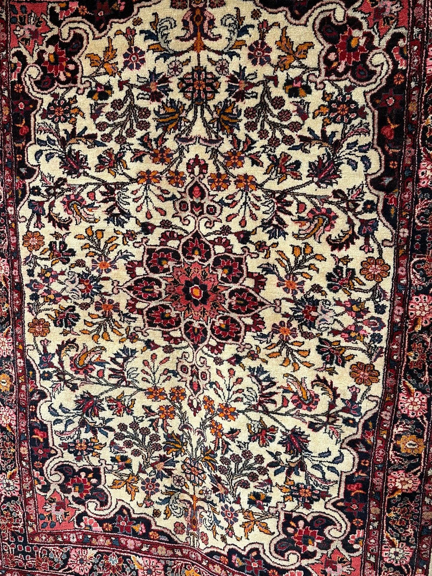 Handgeknüpfter Perser Teppich – Bidjar Rosen Korkwolle NeU 142X107CM