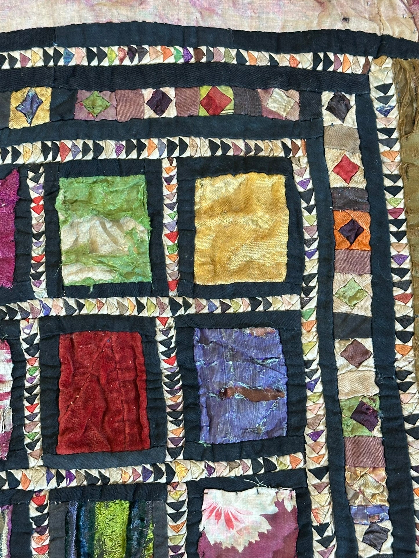 Orient Antikes Anatolisches Kelim Fragment Tuch 44x37 cm