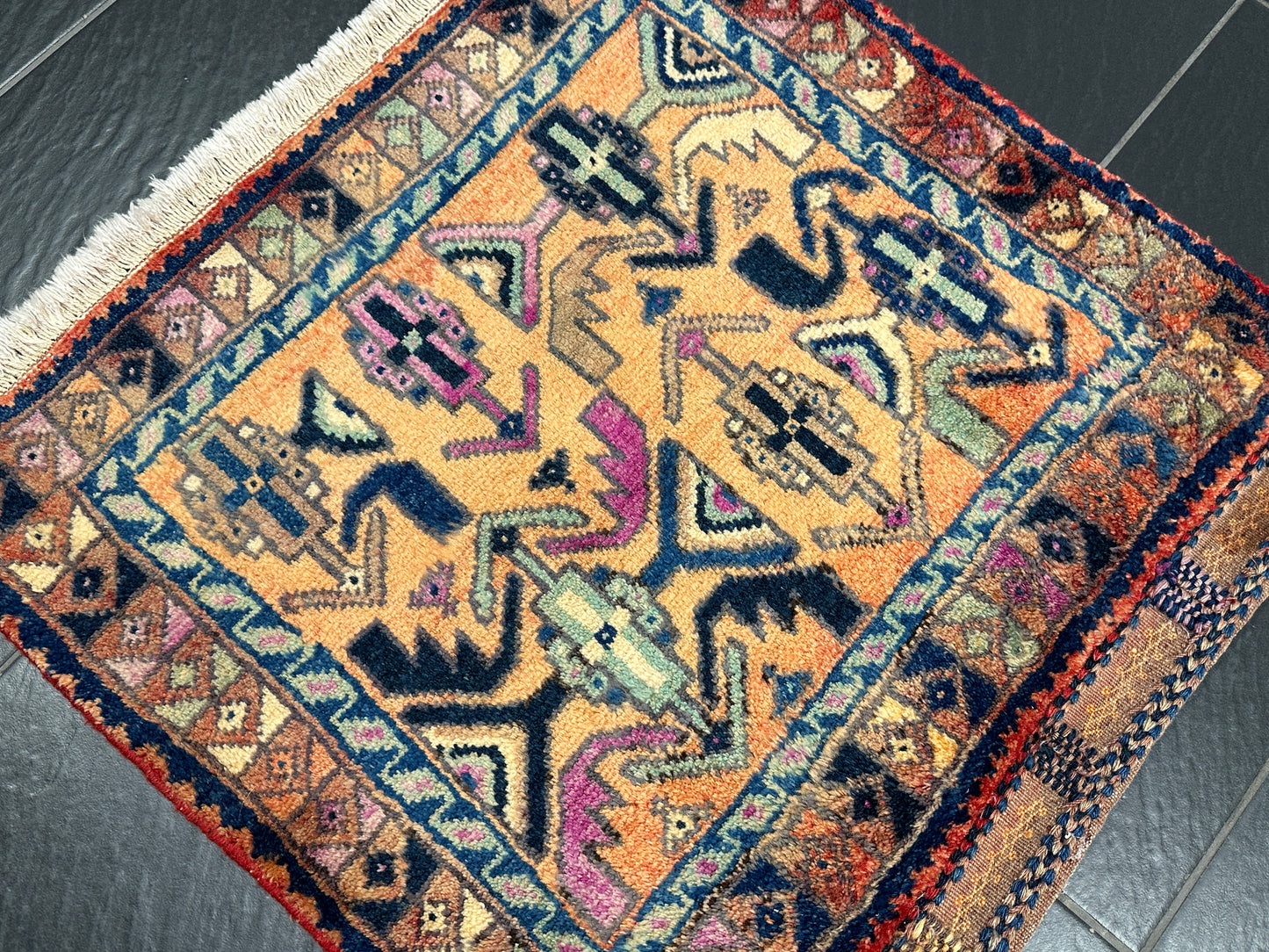 Antike Gaschgai Shiraz Tasche - Handgeknüpfter Perser Orientteppich 70x70 cm