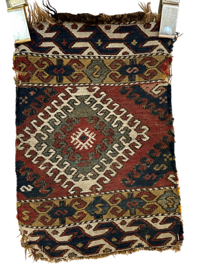 Orient Antikes Anatolisches Kelim Fragment Tasche 46x30 cm