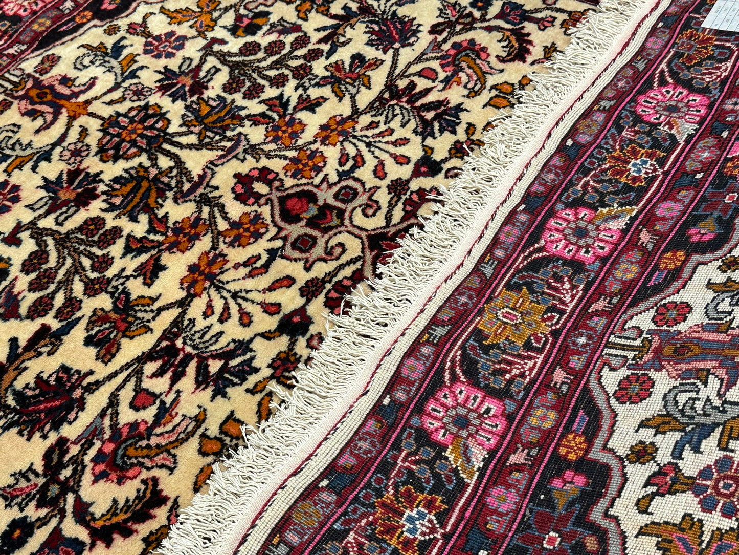 Handgeknüpfter Perser Teppich – Bidjar Rosen Korkwolle NeU 142X107CM
