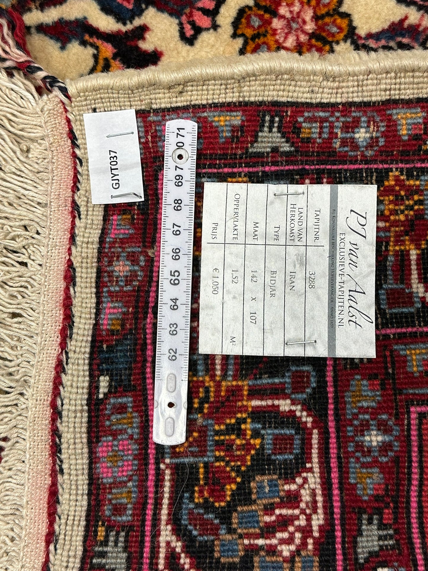 Handgeknüpfter Perser Teppich – Bidjar Rosen Korkwolle NeU 142X107CM